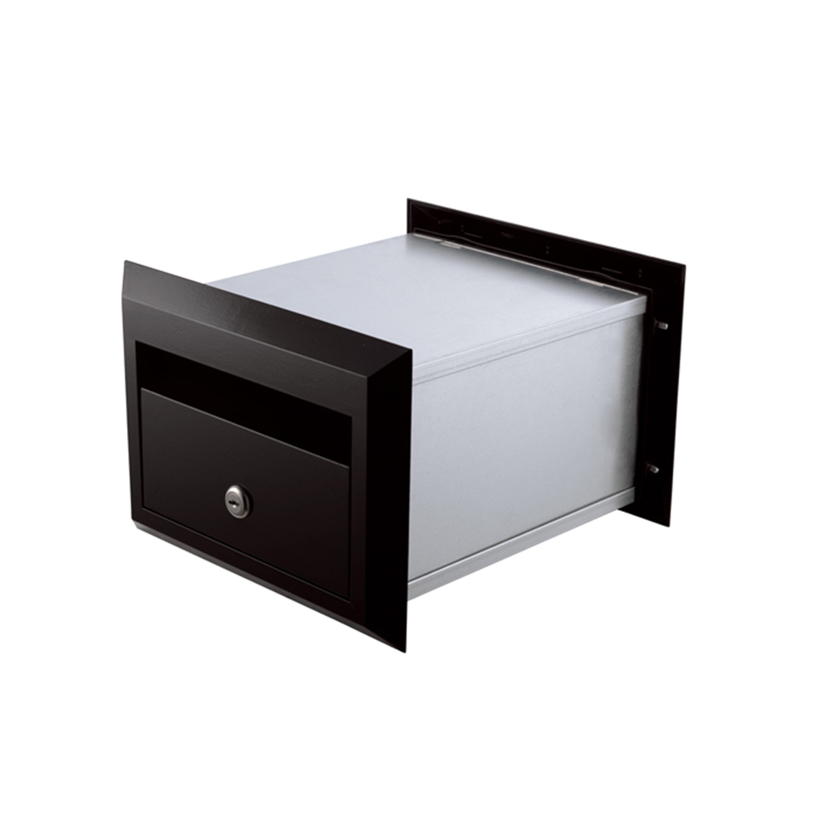 Sandleford 230mm Black Brickies Front and Back Letterbox with Front Open
