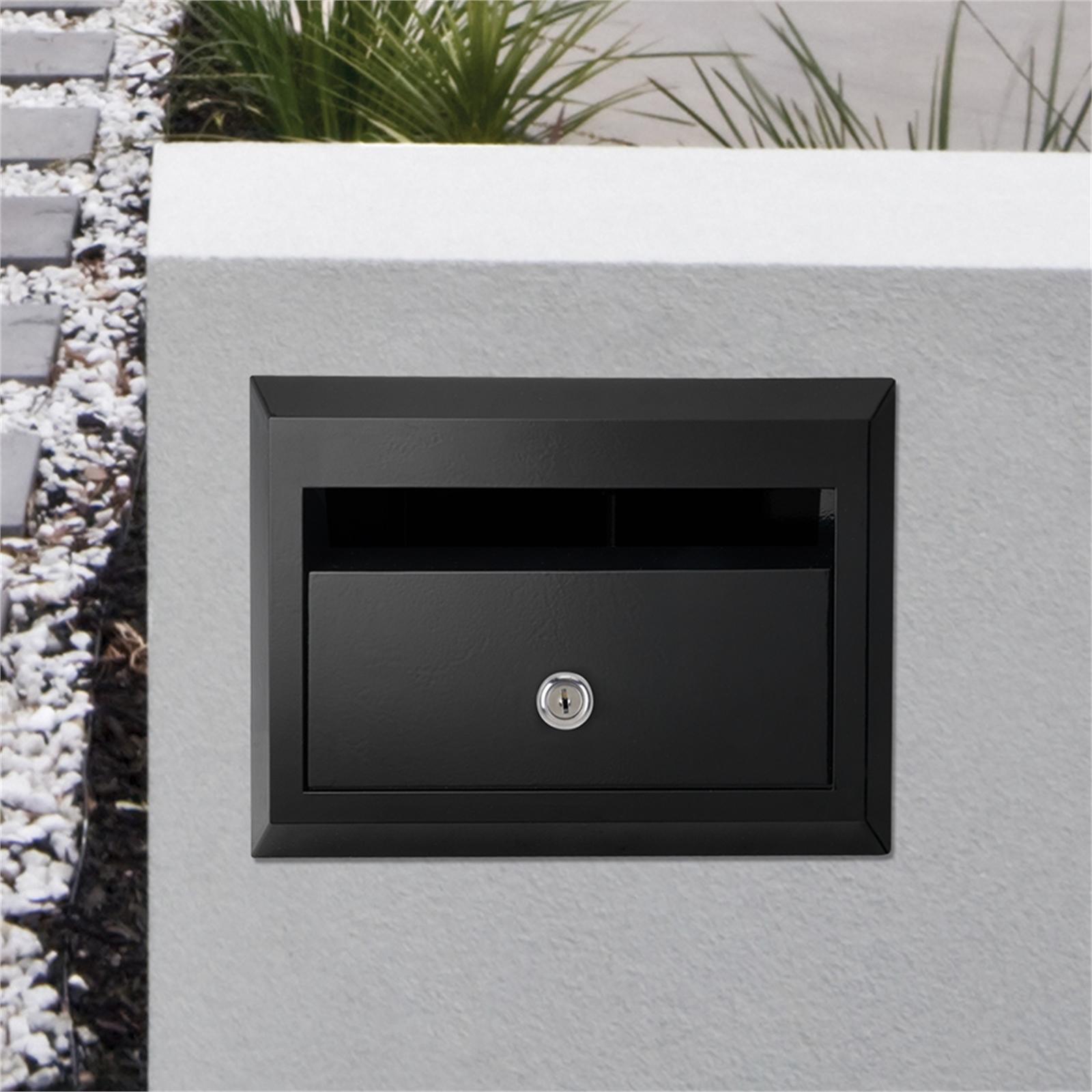 Sandleford 230mm Black Brickies Front and Back Letterbox with Front Open 3 Sandleford 230mm Black Brickies Front and Back Letterbox with Front Open