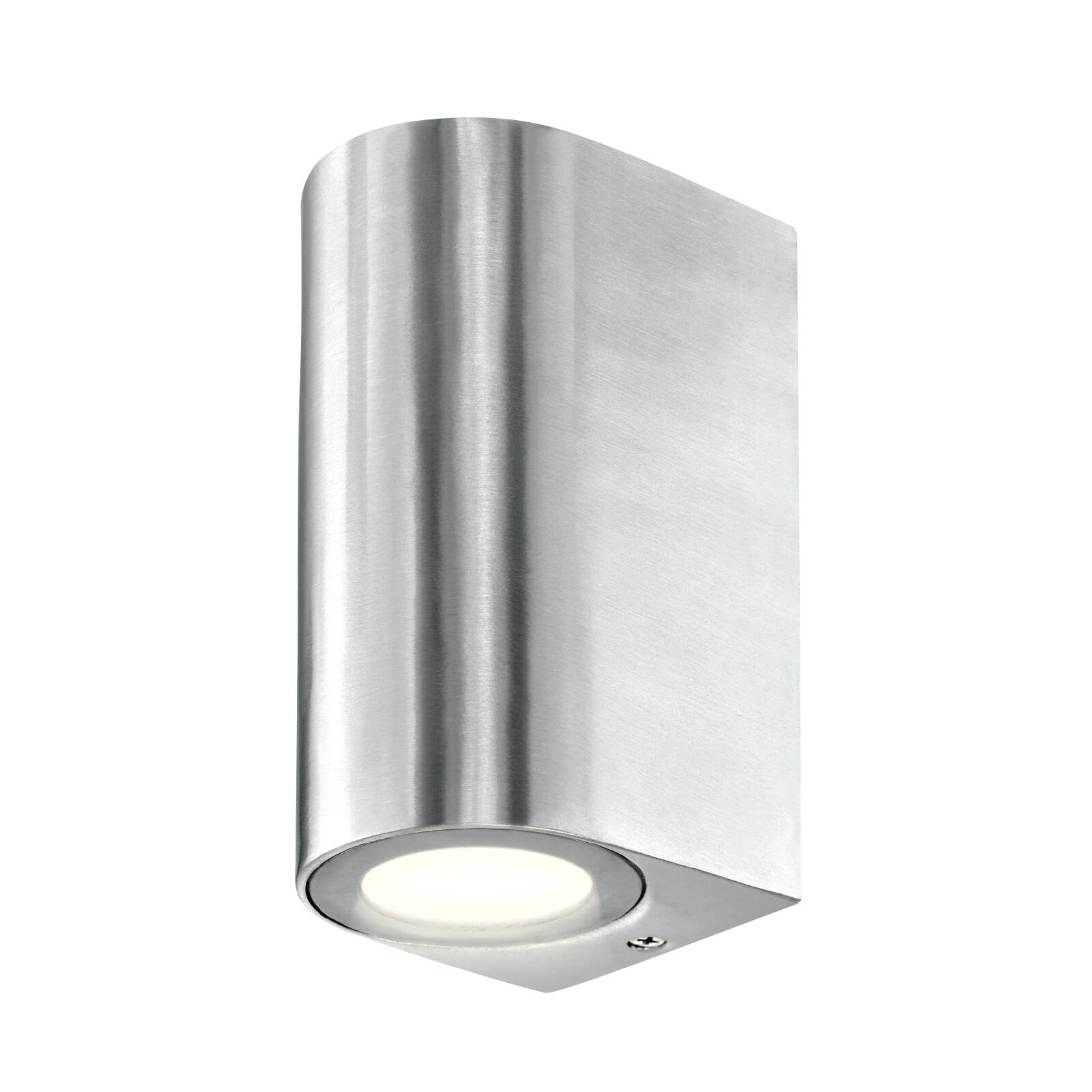 Brilliant 35W Brushed Aluminium Corbett Up Down Exterior Wall Light