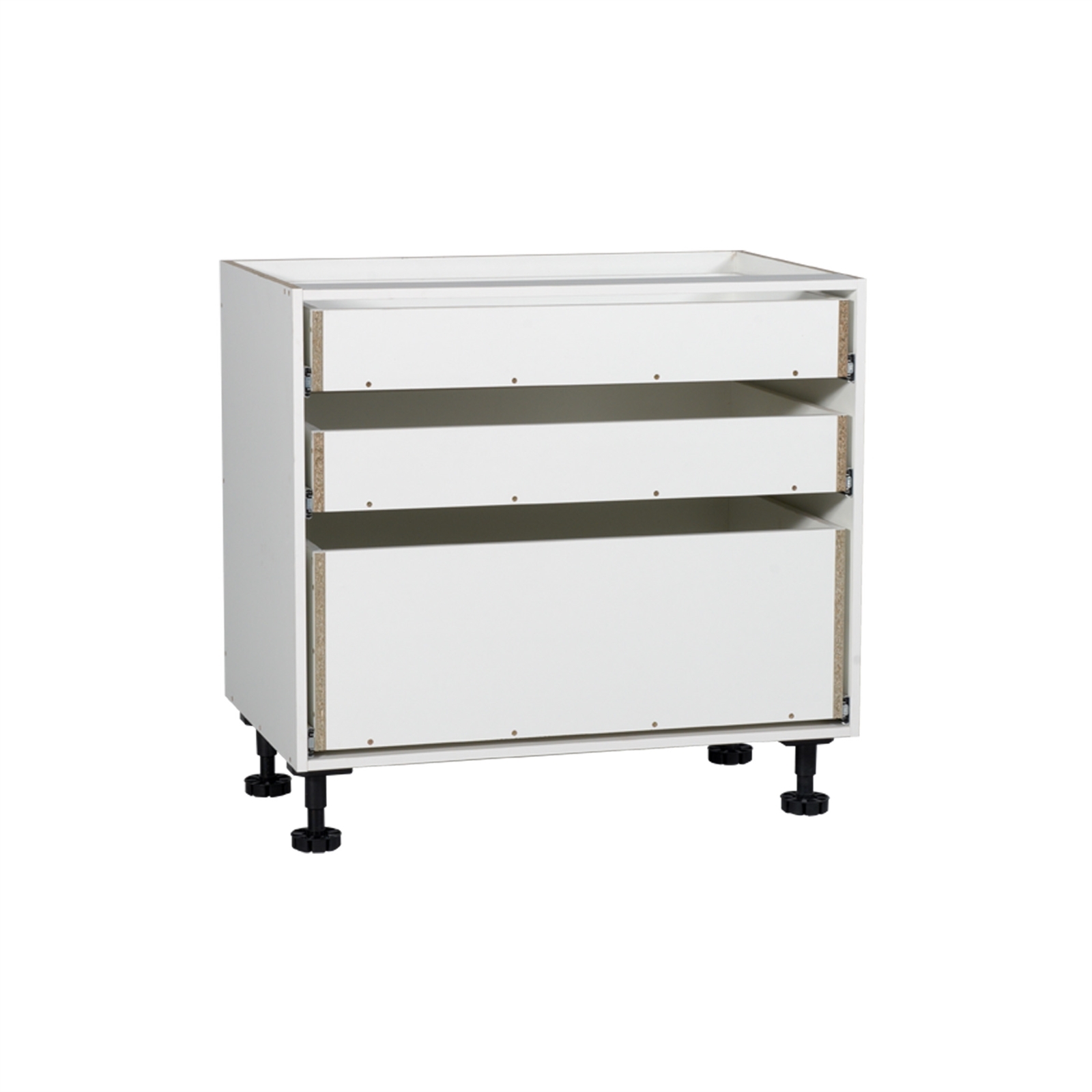 Kaboodle 900mm White 3 Drawer Base Cabinet