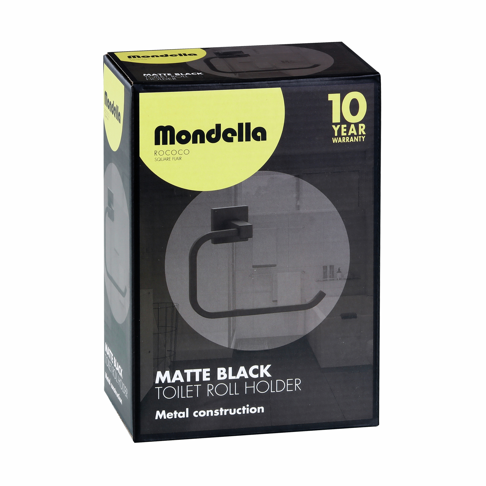 Mondella Matte Black Rococo Toilet Roll Holder