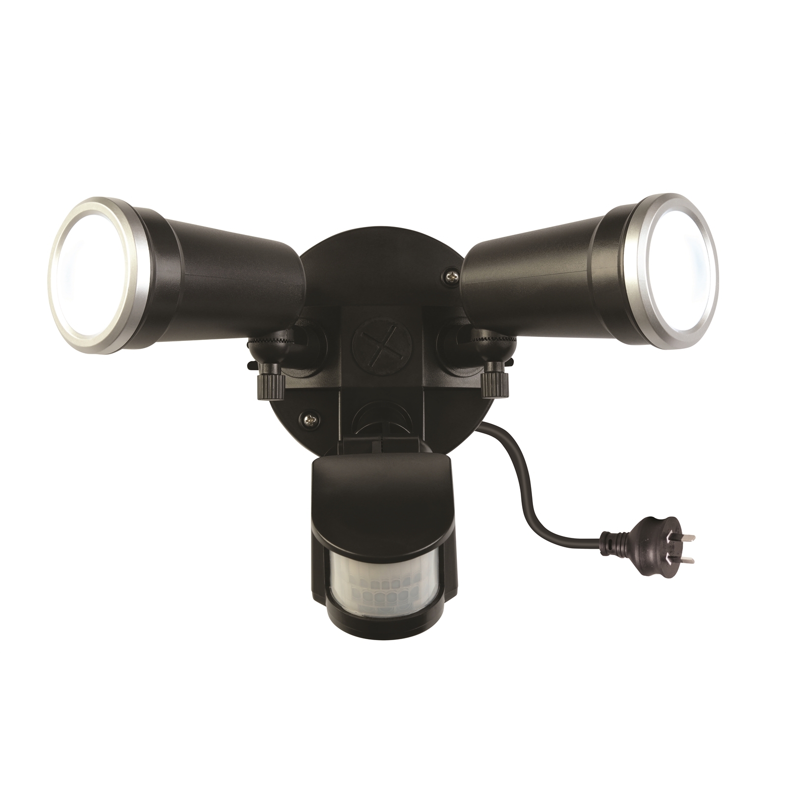 Brilliant 20W Black Trooper LED DIY Twin Flood Light With Motion Sensor