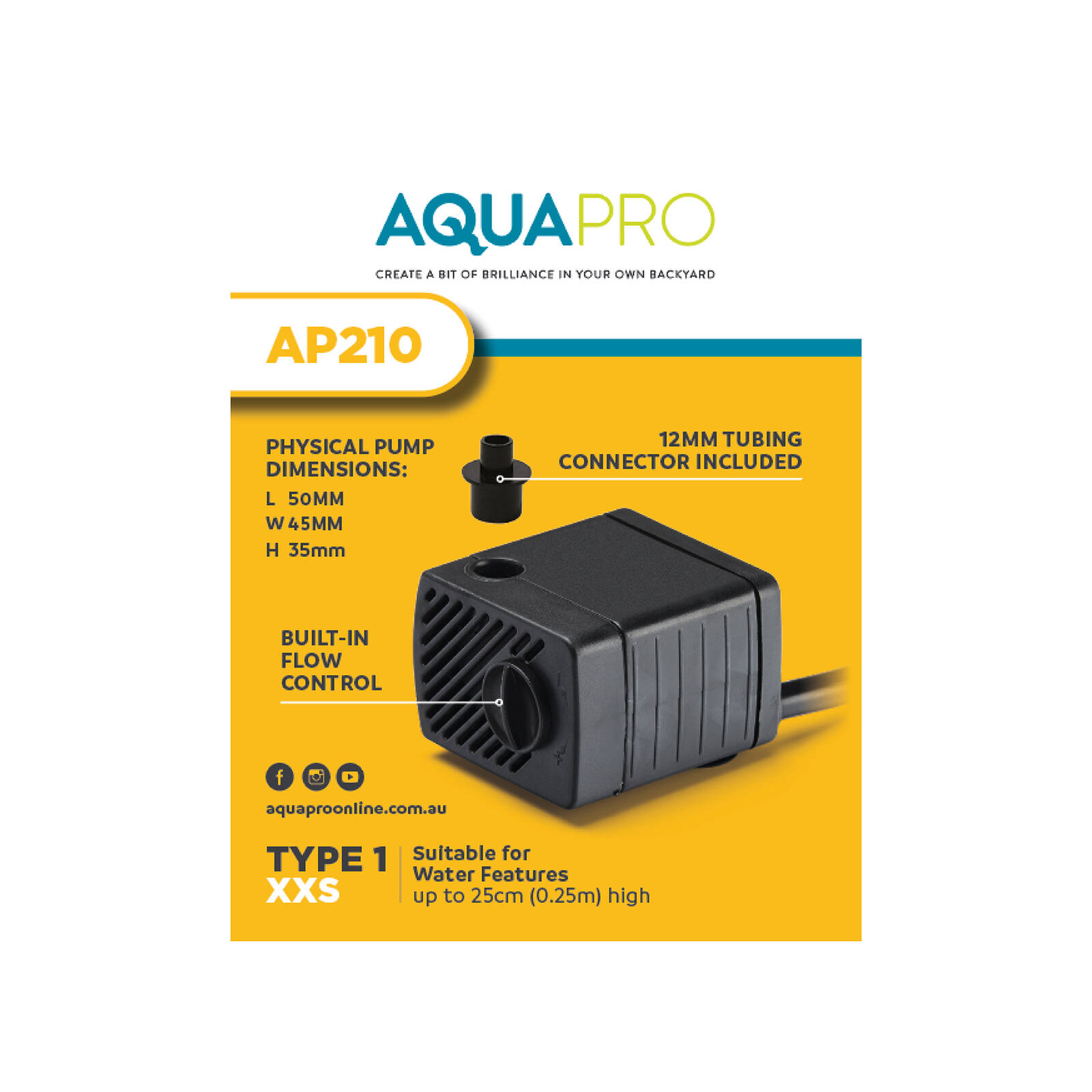 Aquapro AP210 Tabletop Water Feature Pump 3 Aquapro AP210 Tabletop Water Feature Pump
