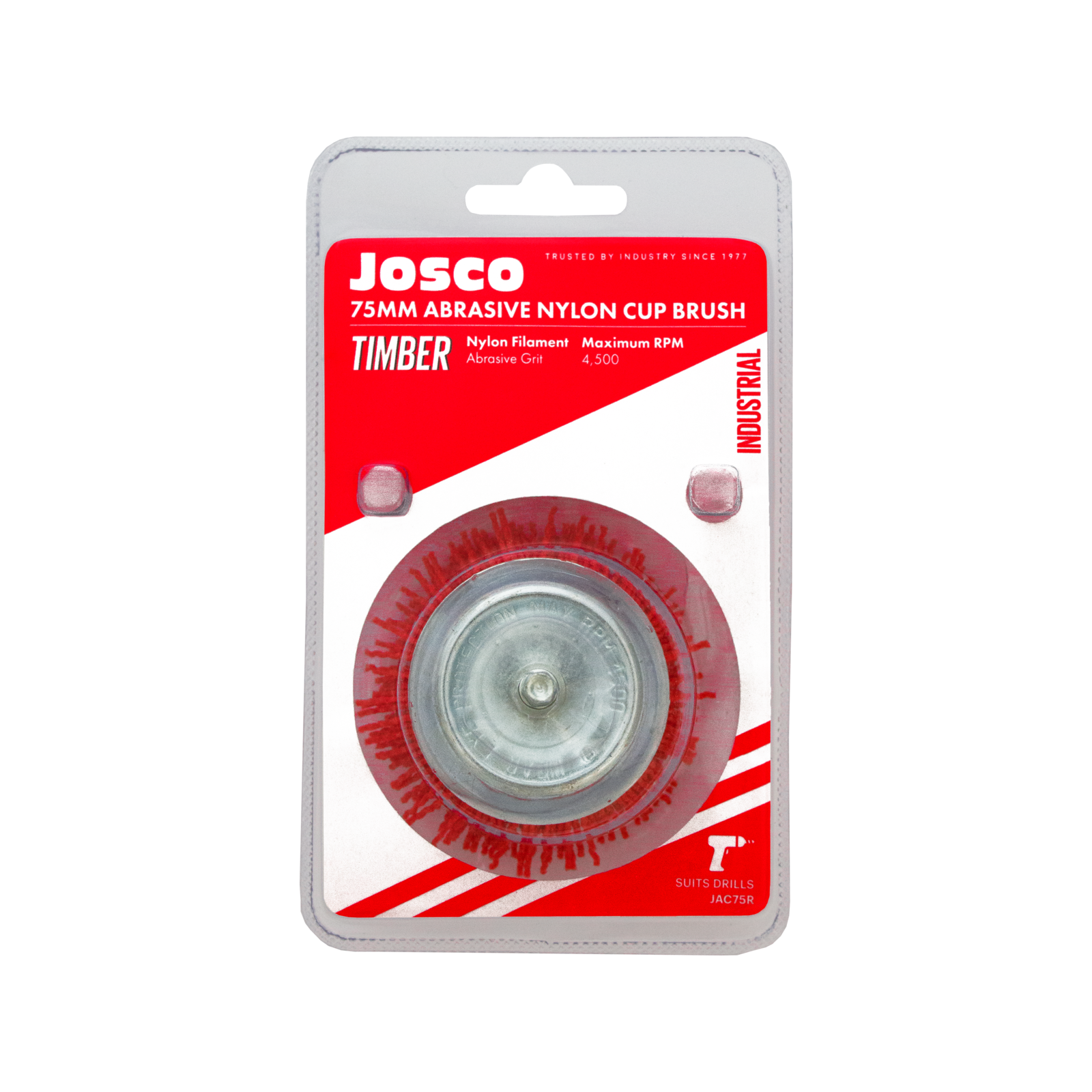 Josco 75mm Abrasive Nylon Cup Brush 3 Josco 75mm Abrasive Nylon Cup Brush