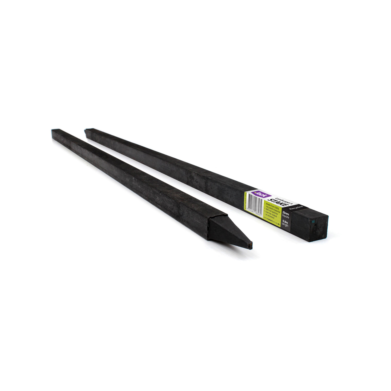 Jack 900 x 23mm Black Square   Plastic Garden Stake