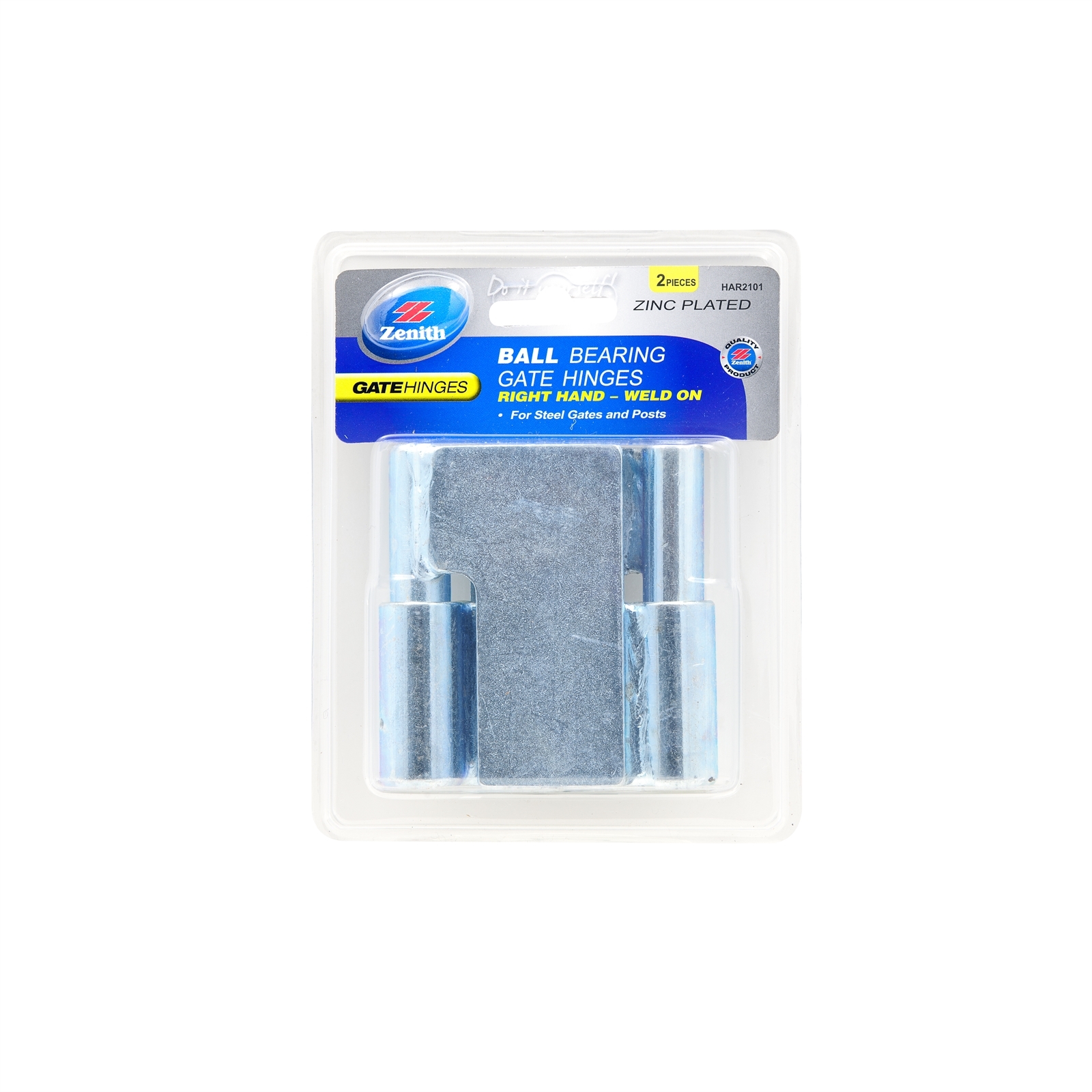 Zenith Zinc Plated Right Hand Ball Bearing Gate And Post Welding Type Hinge - 2 Pack