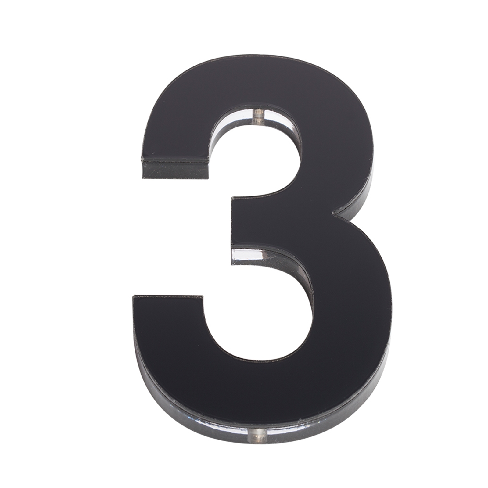Sandleford 120mm Black Acrylic House Number 3