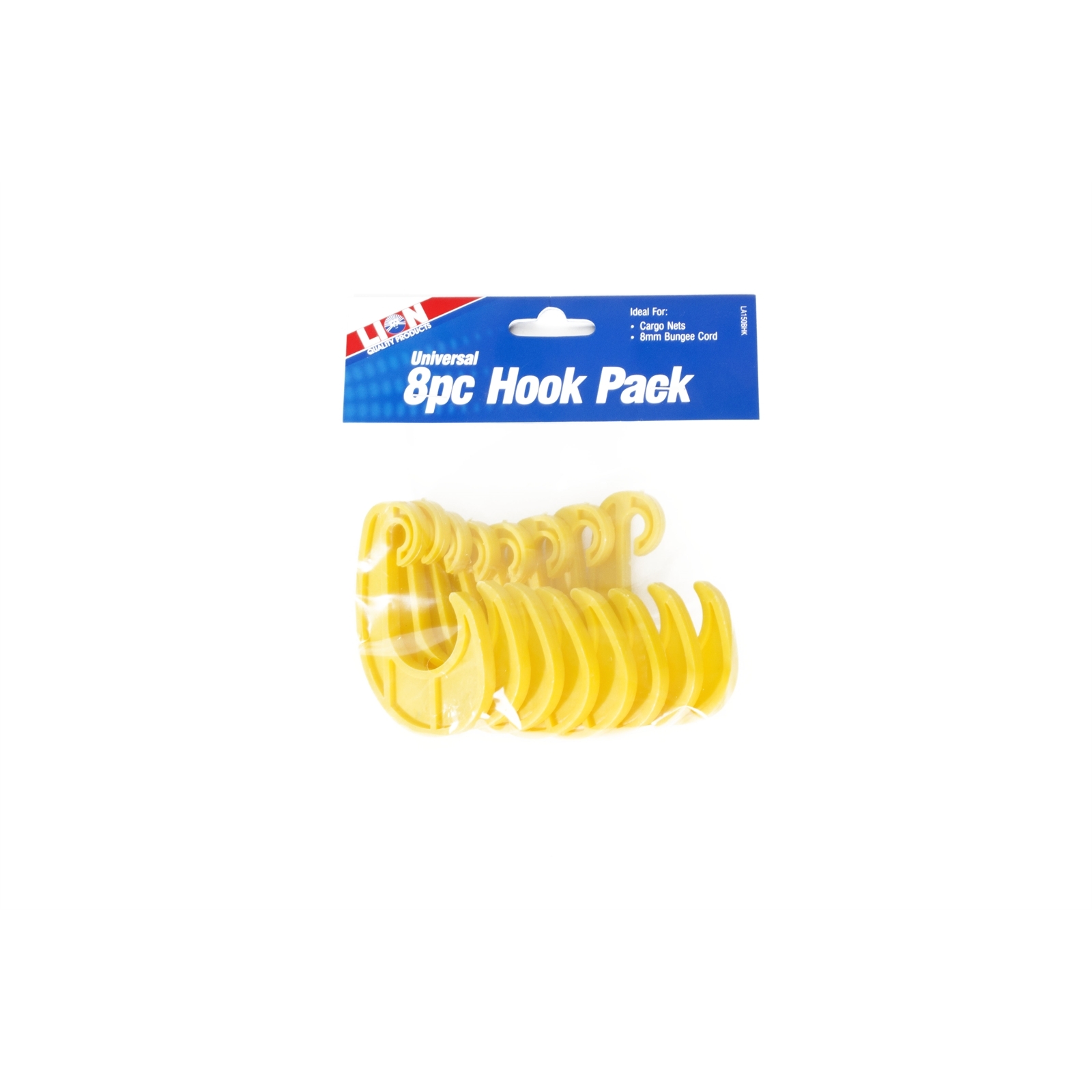 Lion 8mm Universal Cargo Net Bungee Cord Hook - 8 Pack