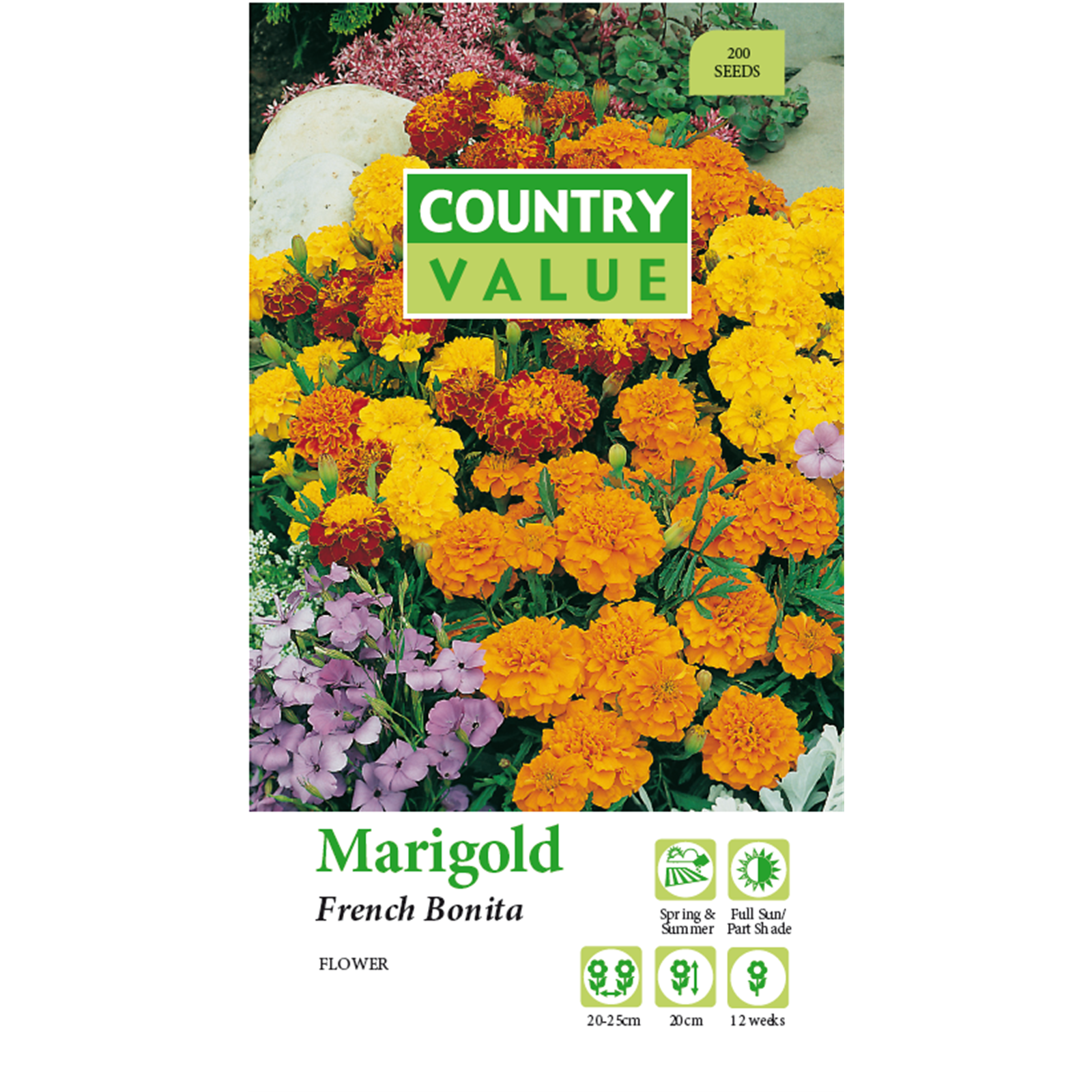 Country Value Marigold French Bonita Flower Seeds