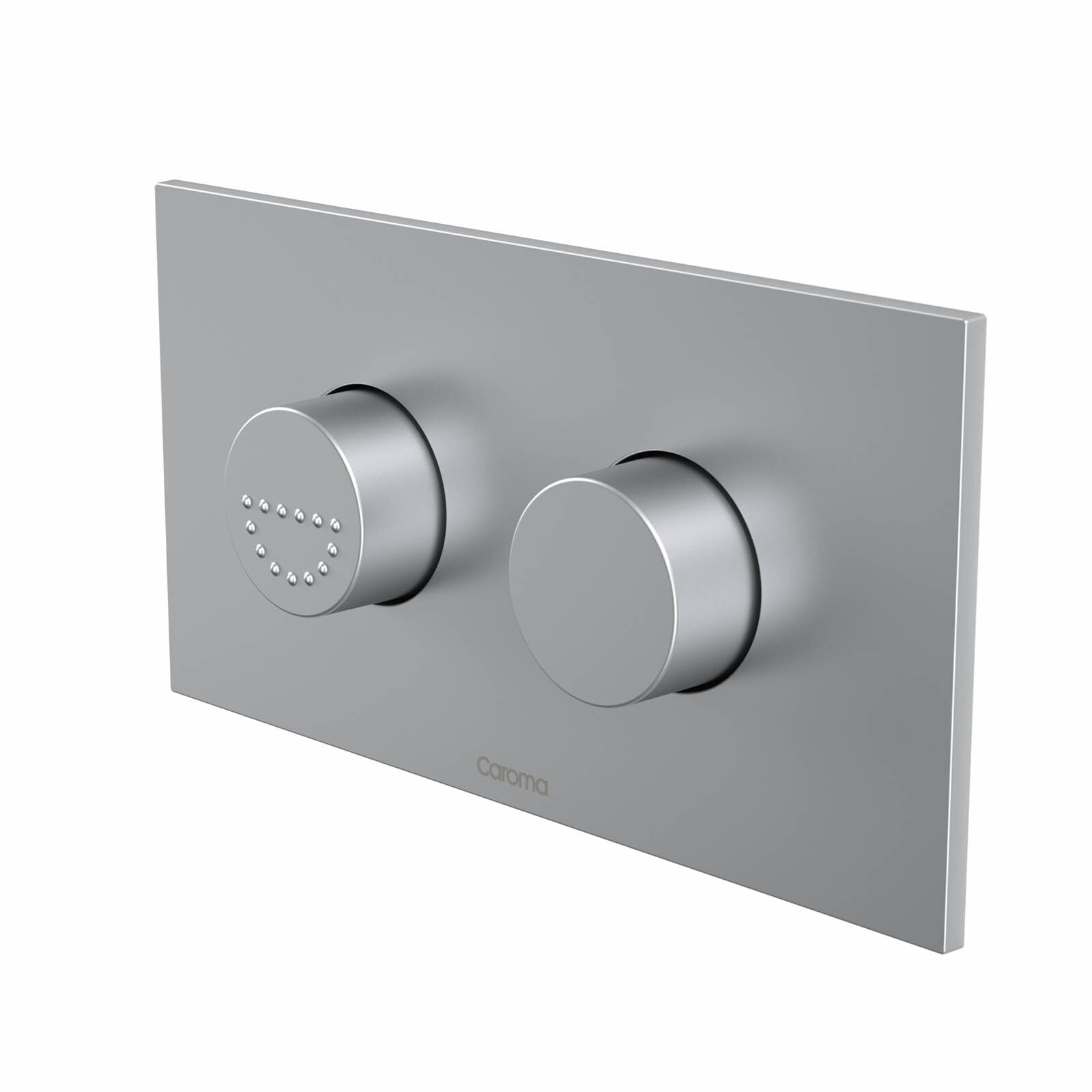 Caroma Satin Chrome Invisi Series II Care Dual Flush Plate And Raised Buttons