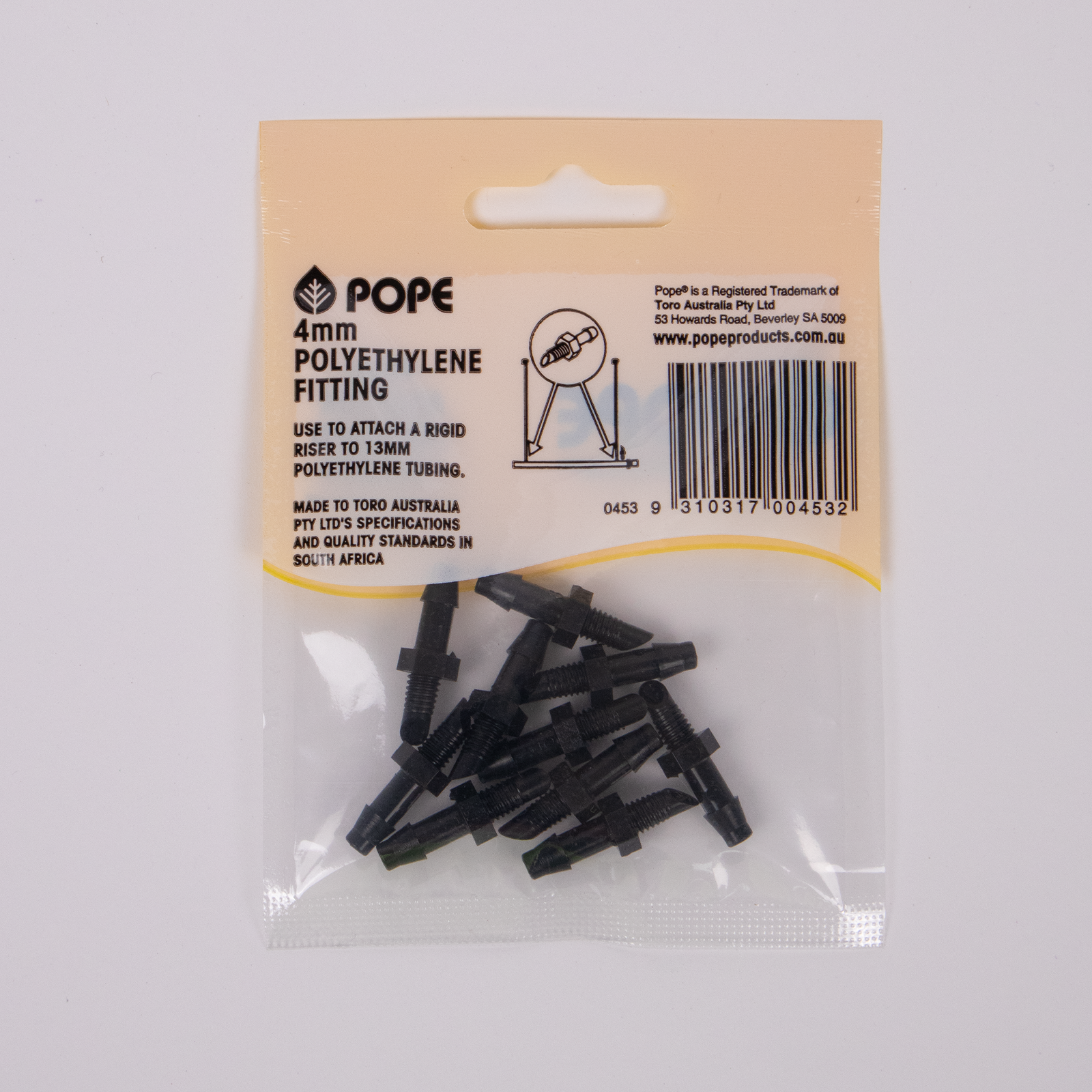 Pope 4mm Threaded / Barbed Adaptor - 10 Pack