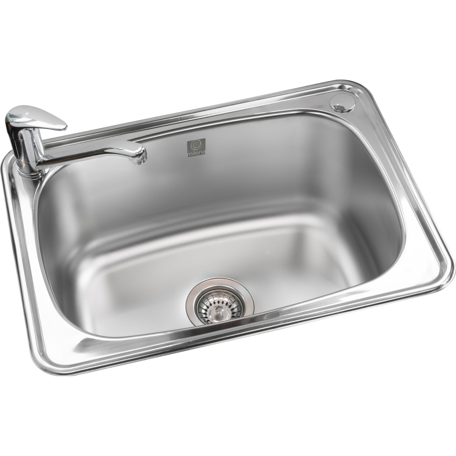 Milena 45L Stainless Steel Inset Laundry Trough With 2 Tap Holes And Lid 3 Milena 45L Stainless Steel Inset Laundry Trough With 2 Tap Holes And Lid