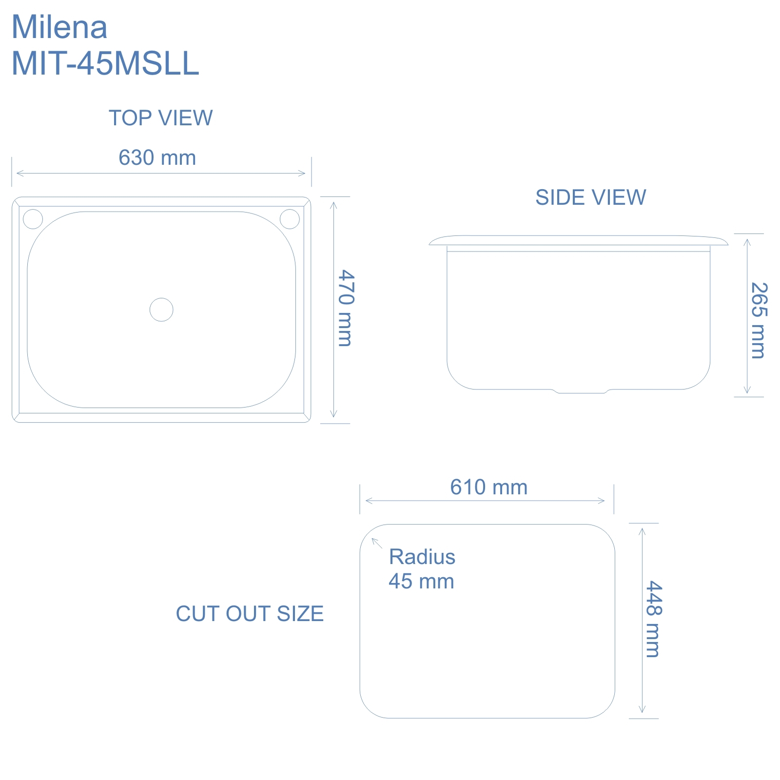 Milena 45L Stainless Steel Inset Laundry Trough With 2 Tap Holes And Lid 4 Milena 45L Stainless Steel Inset Laundry Trough With 2 Tap Holes And Lid