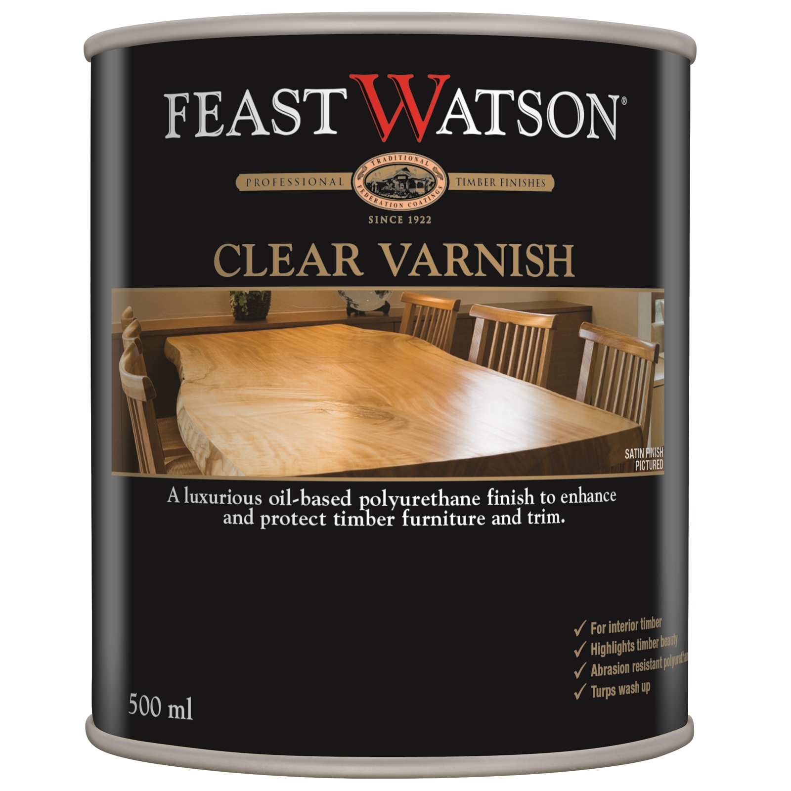 Feast Watson 500ml Gloss Clear Varnish