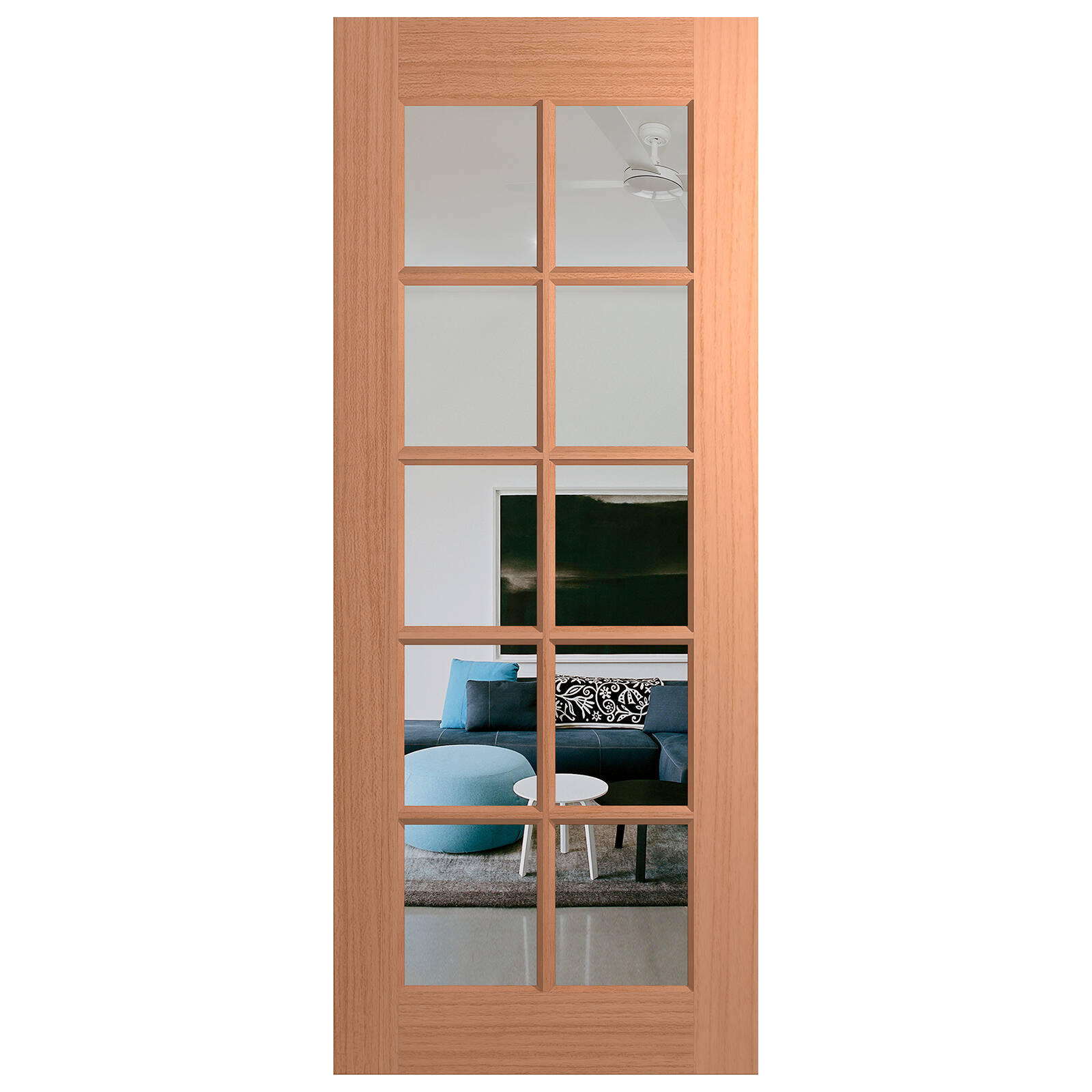 Hume 2040 x 820 x 40mm Entrance Door 10Lite Clear Glass