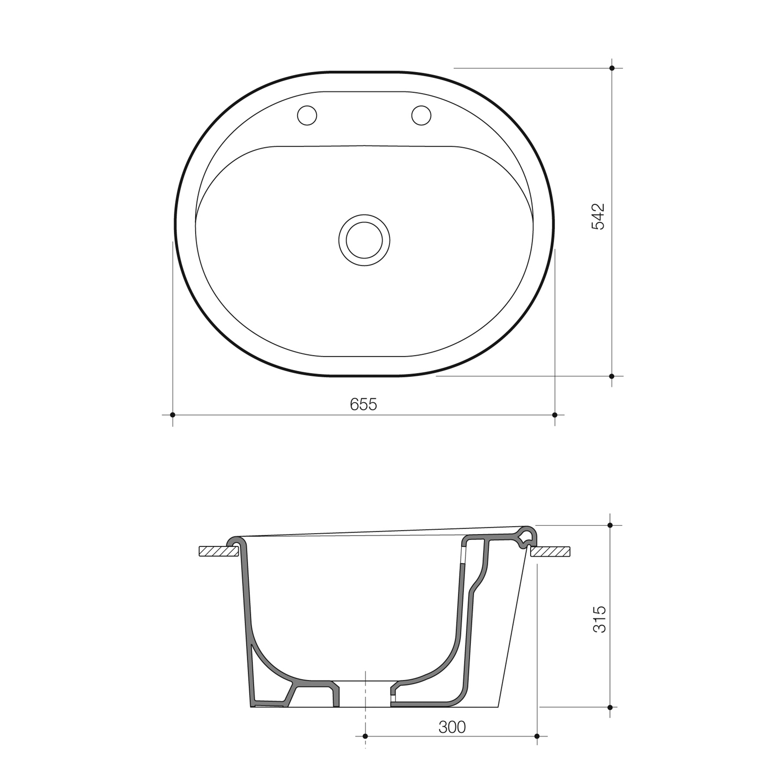 Caroma 35L White RHS Inset Vitreous China Laundry Trough