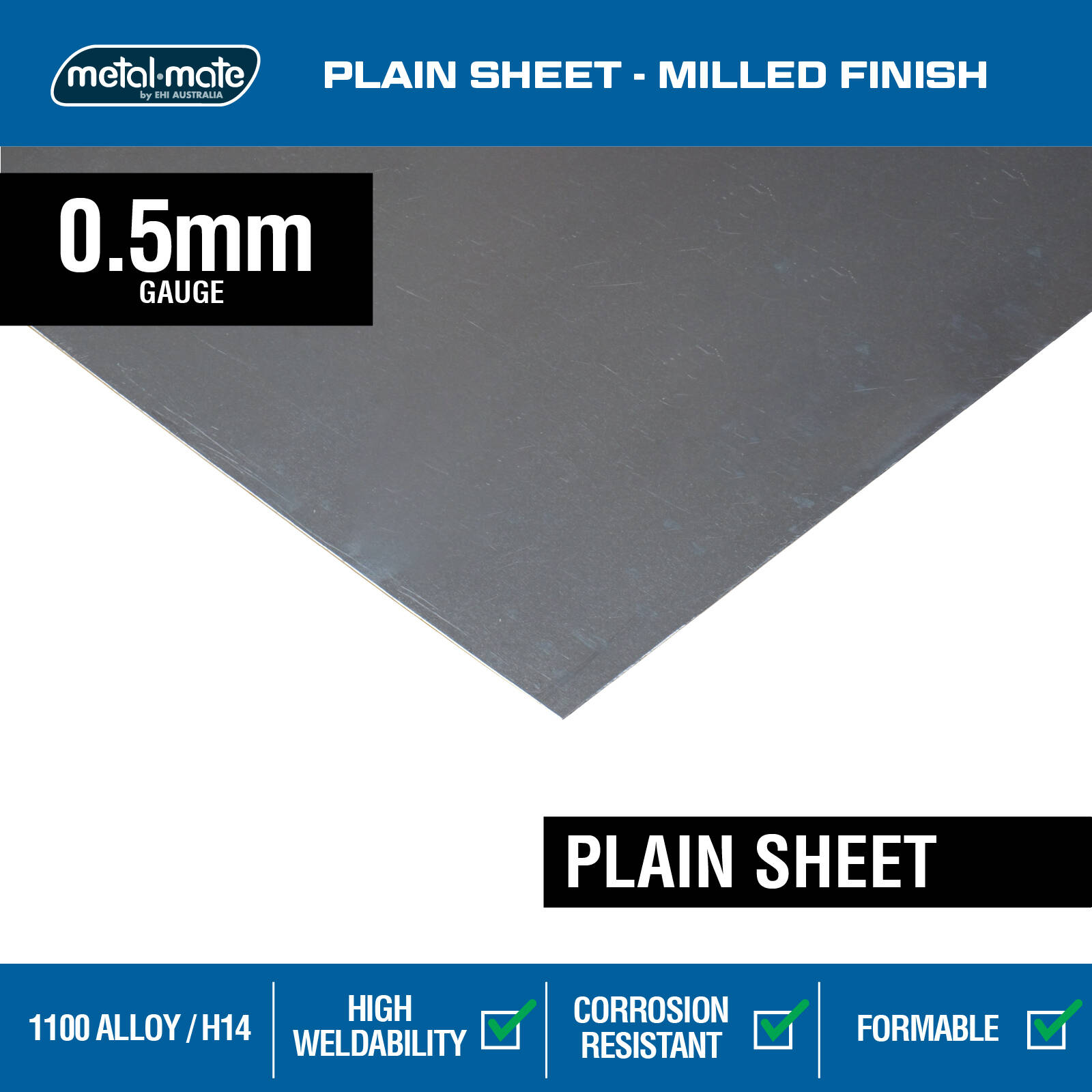 Metal Mate 0.5 x 300 x 900mm Plain Aluminium Sheet 3 Metal Mate 0.5 x 300 x 900mm Plain Aluminium Sheet