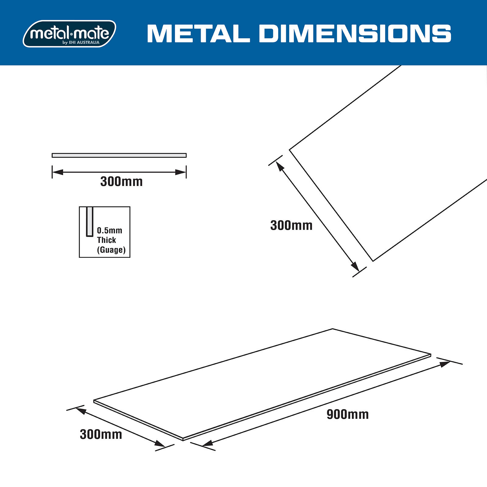 Metal Mate 0.5 x 300 x 900mm Plain Aluminium Sheet 4 Metal Mate 0.5 x 300 x 900mm Plain Aluminium Sheet