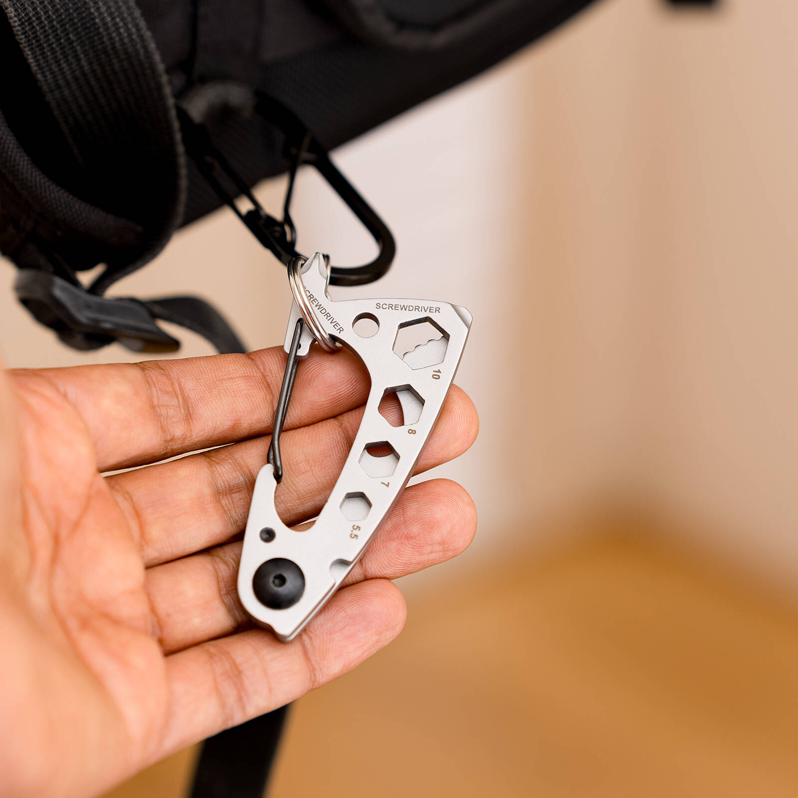 Titanium 77mm Stainless Steel Multi Purpose Carabiner