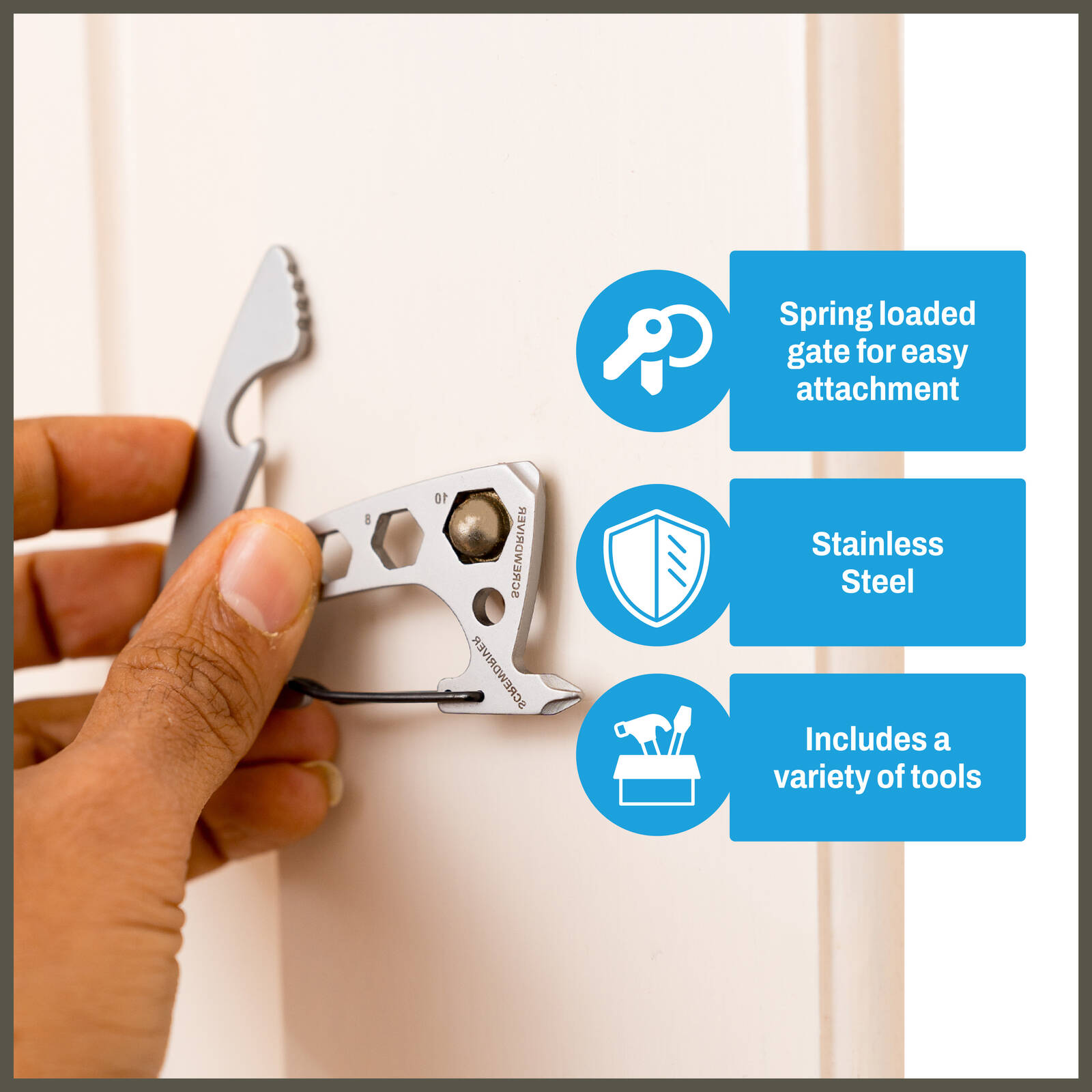 Titanium 77mm Stainless Steel Multi Purpose Carabiner 4 Titanium 77mm Stainless Steel Multi Purpose Carabiner