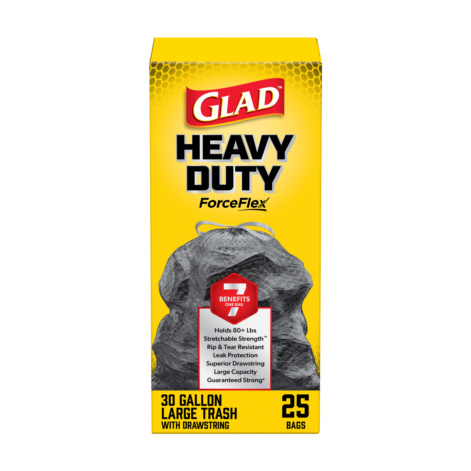 Glad 113L ForceFlex Garbage Bags - 25 Pack