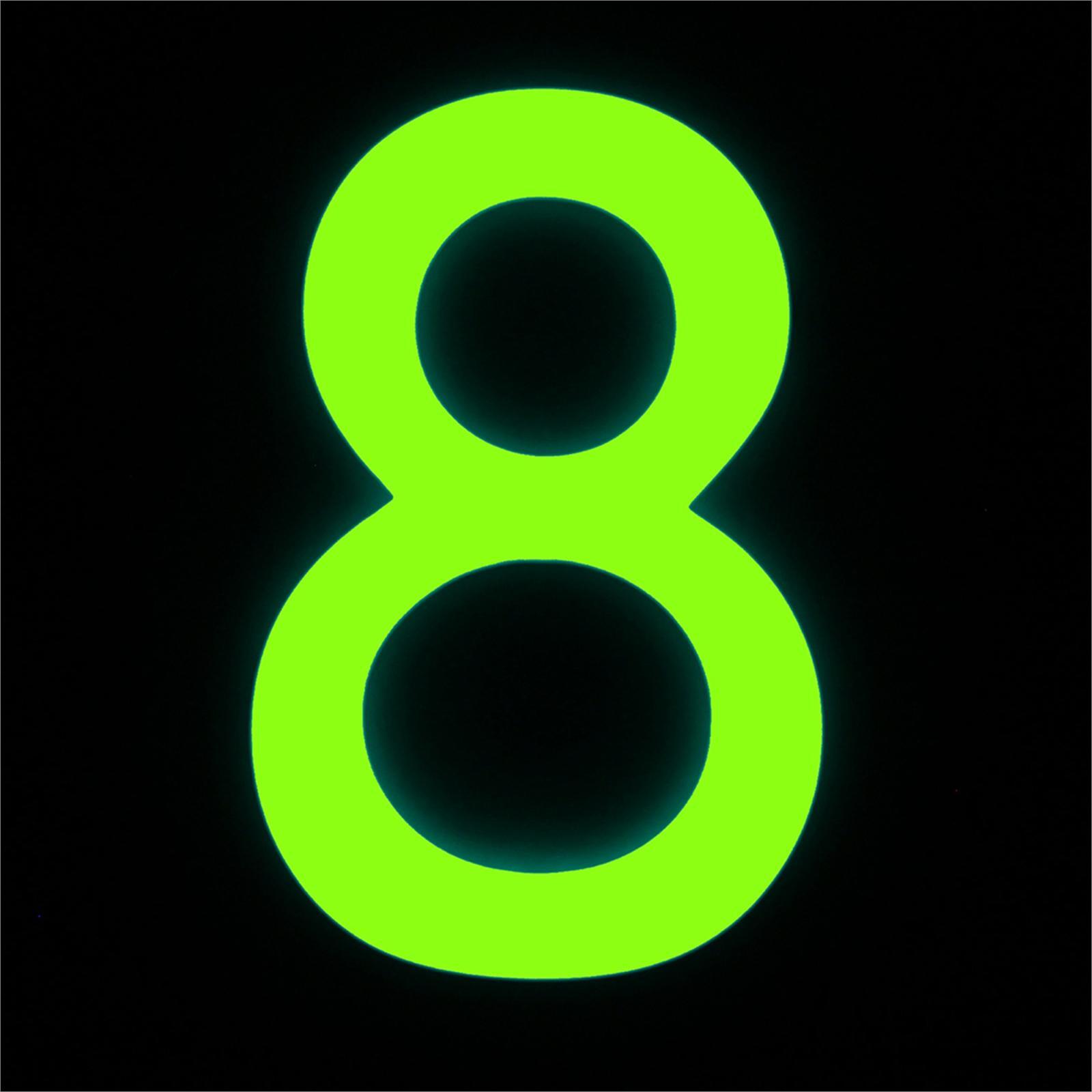 Sandleford 90mm Glow In Dark Acrylic House Number 8