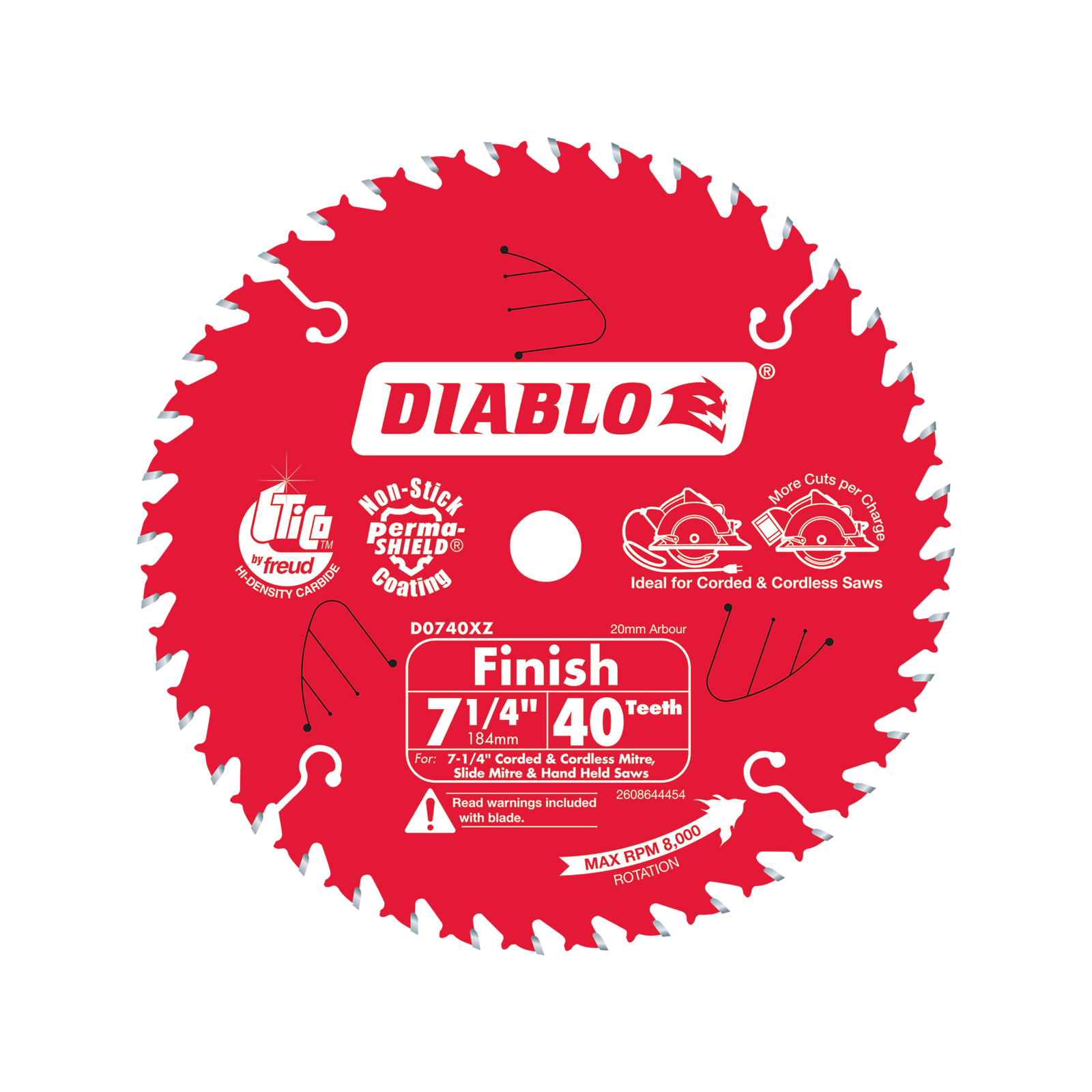 Diablo 184mm 40T Fine Finish Circular Saw Blade