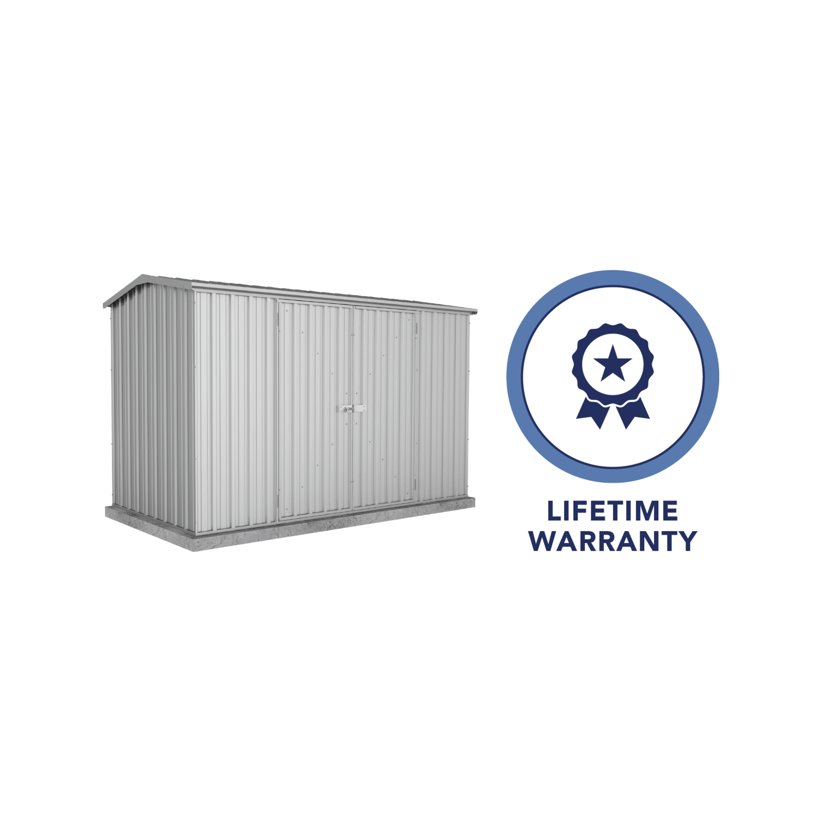Absco Sheds 3.0 x 1.52 x 1.95m Zincalume Premier Double Door Garden Shed 4 Absco Sheds 3.0 x 1.52 x 1.95m Zincalume Premier Double Door Garden Shed