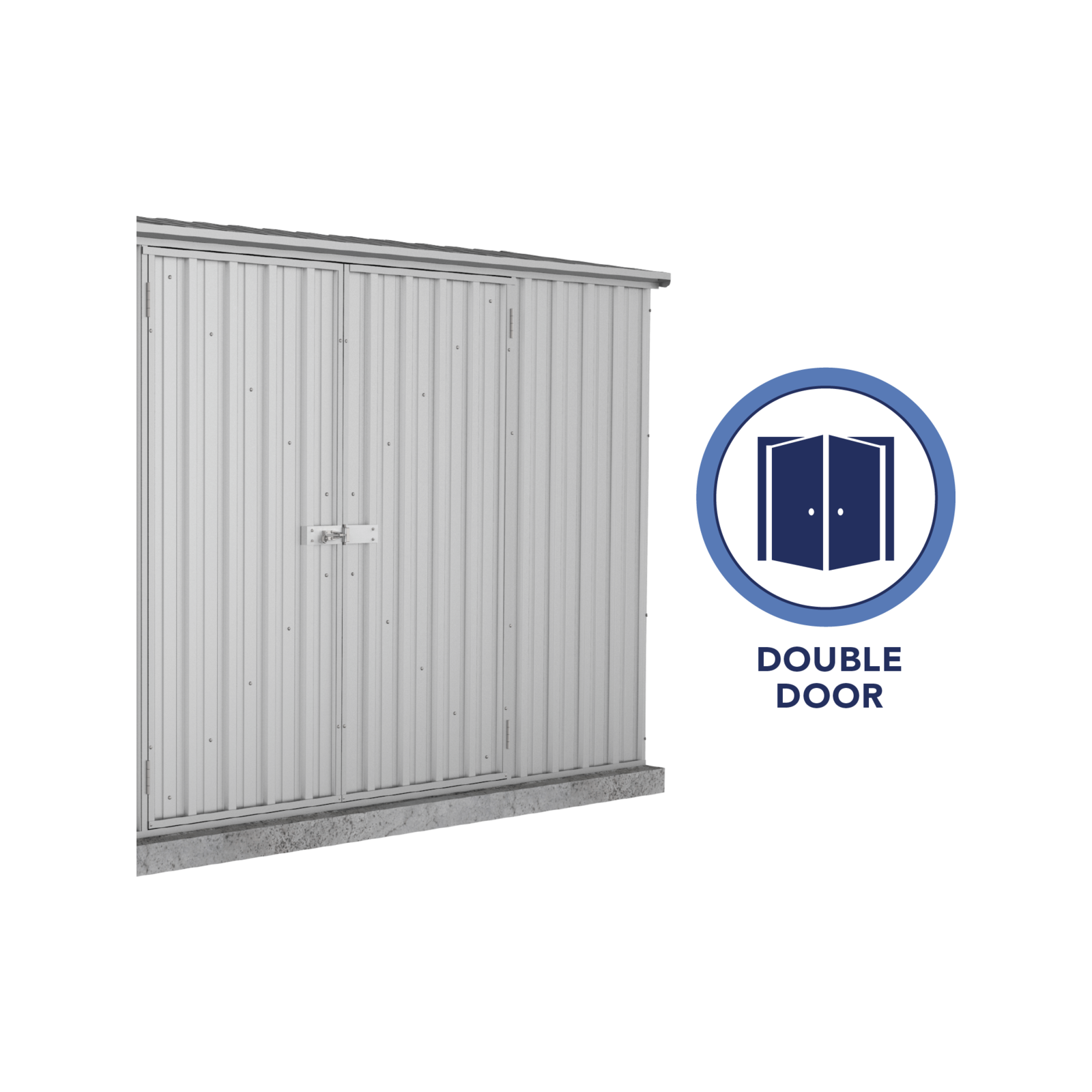 Absco Sheds 3.0 x 1.52 x 1.95m Zincalume Premier Double Door Garden Shed 5 Absco Sheds 3.0 x 1.52 x 1.95m Zincalume Premier Double Door Garden Shed