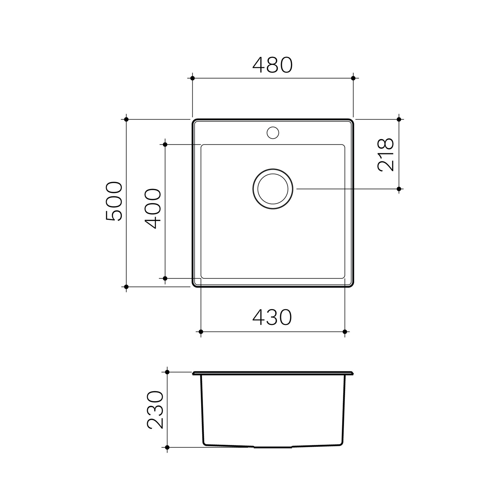 Clark 35L Square Laundry Sink With No Tap Hole