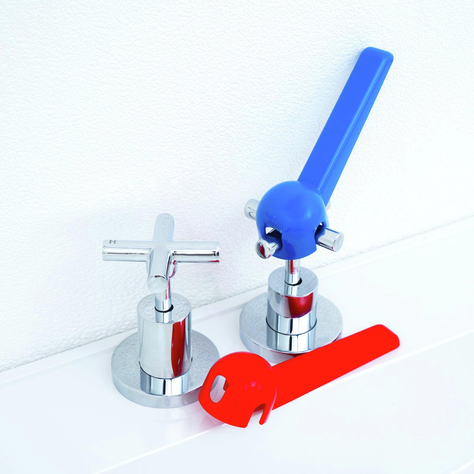 evekare Red / Blue Cross Handle Tap Turner - Pair