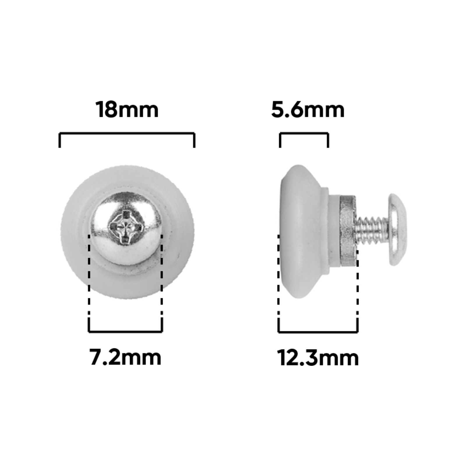 Rolltrak 18mm Acetal V Roller With Screw