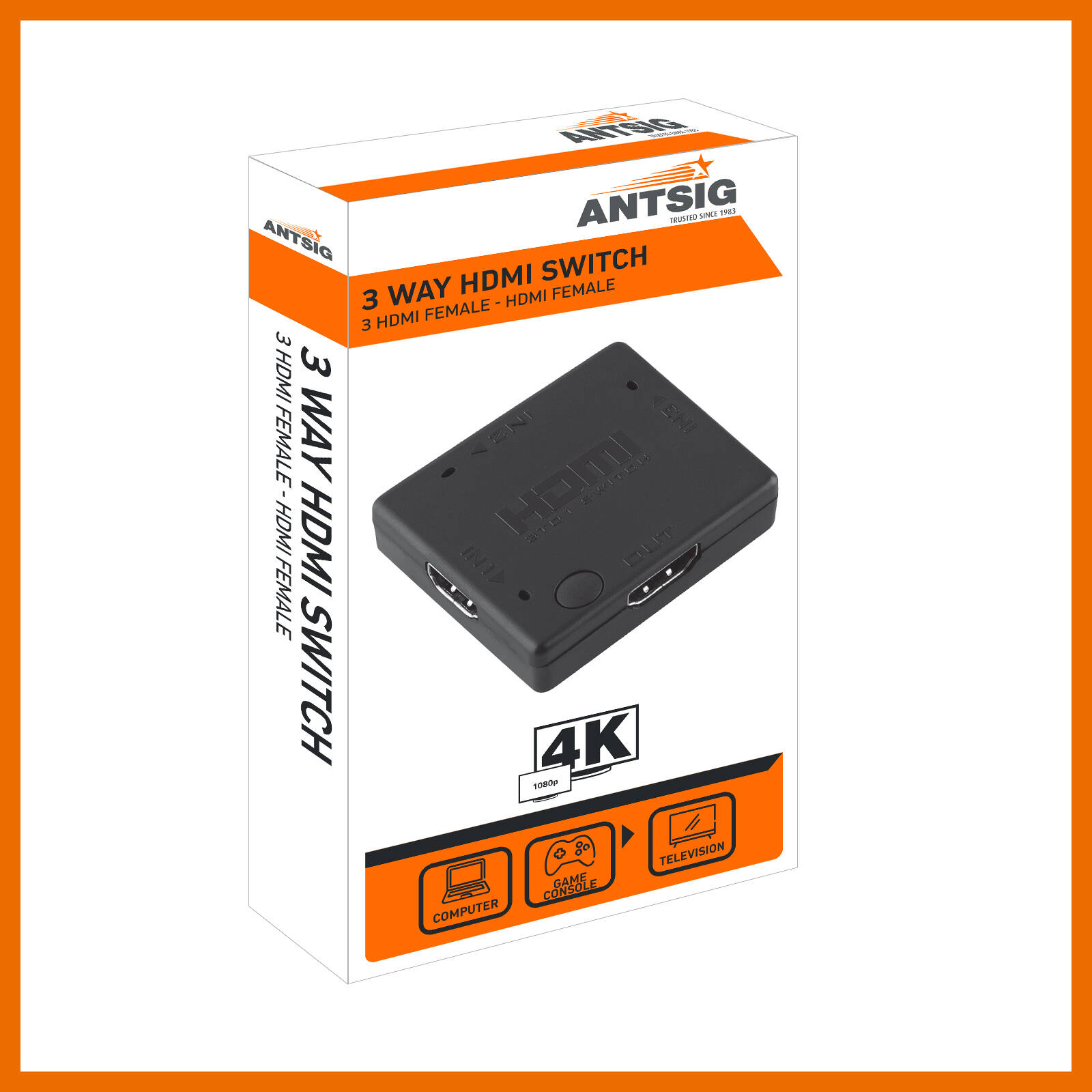 Antsig 4K Adaptor AAC - HDMI 3 Way Switch 5 Antsig 4K Adaptor AAC - HDMI 3 Way Switch