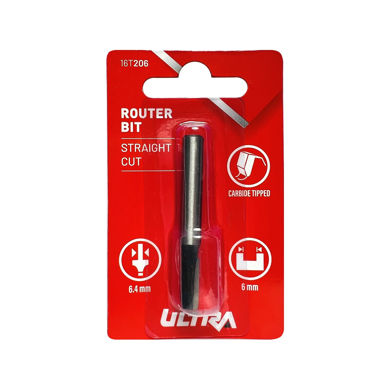 Ultra 6.4 x 6mm Straight Router Bit