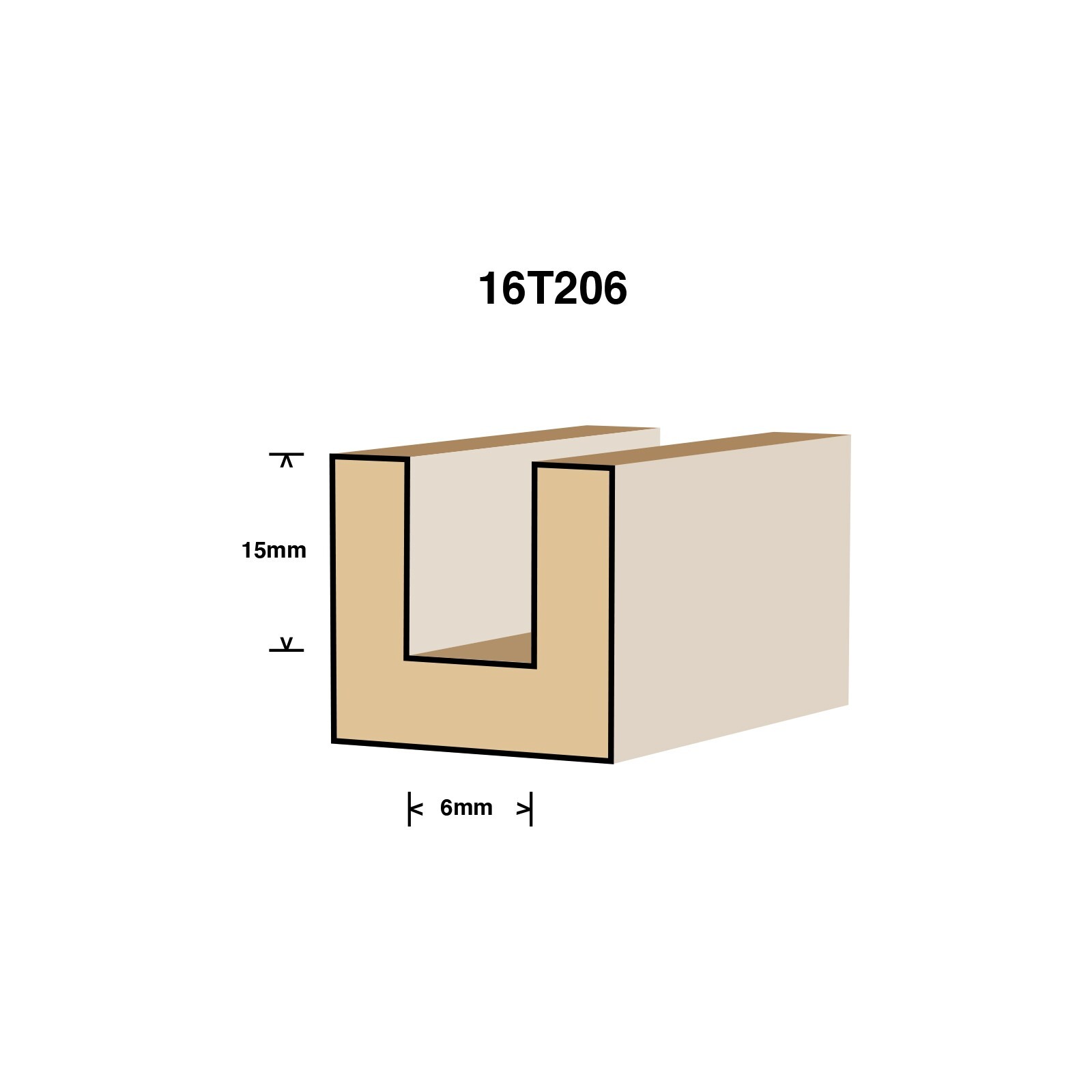 Ultra 6.4 x 6mm Straight Router Bit 3 Ultra 6.4 x 6mm Straight Router Bit