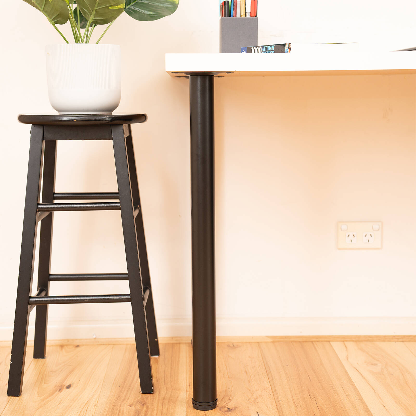 Taskmaster 700 x 50mm Black Steel Table Leg 5 Taskmaster 700 x 50mm Black Steel Table Leg