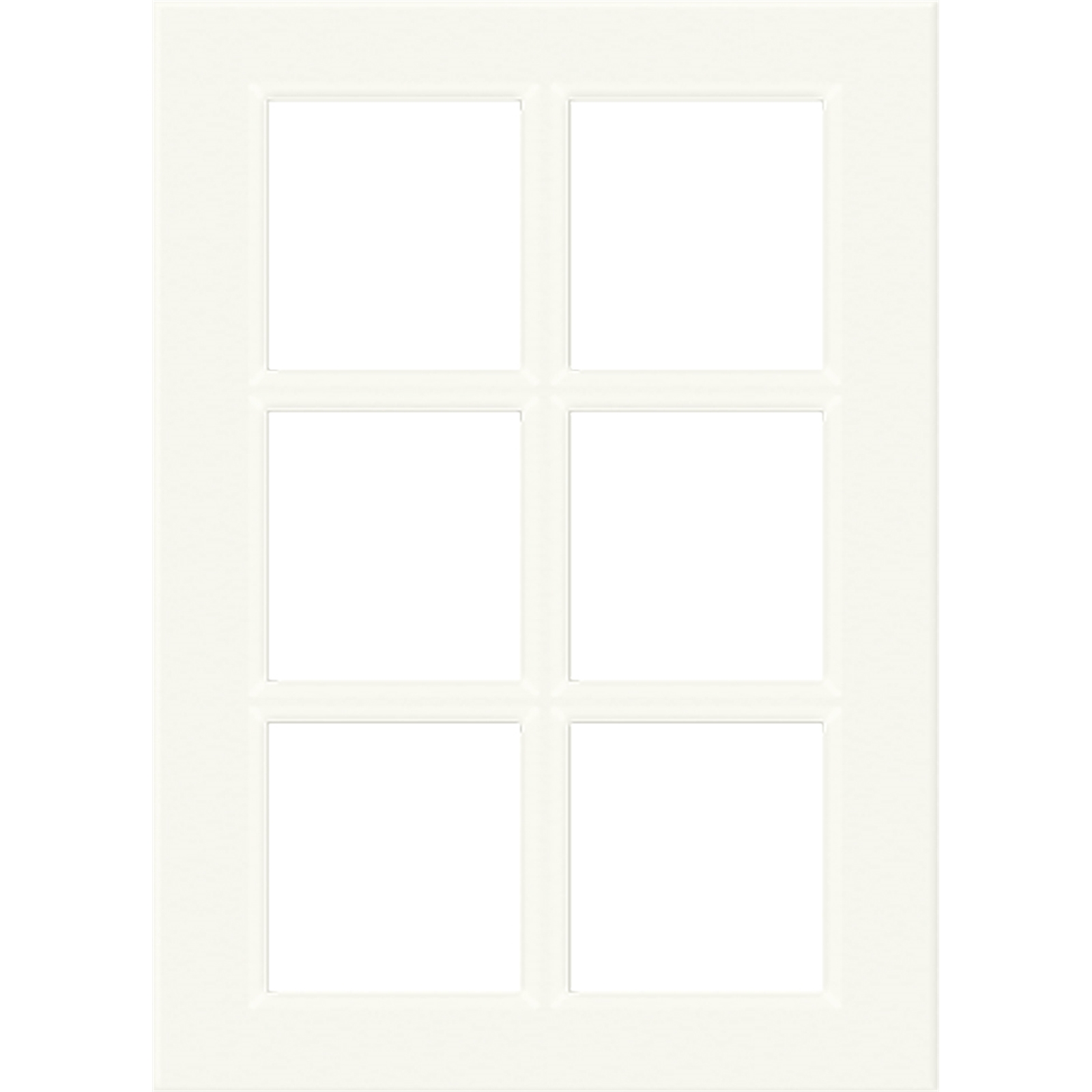 Kaboodle 450mm 6 Panel Glass Cabinet Door - Antique White
