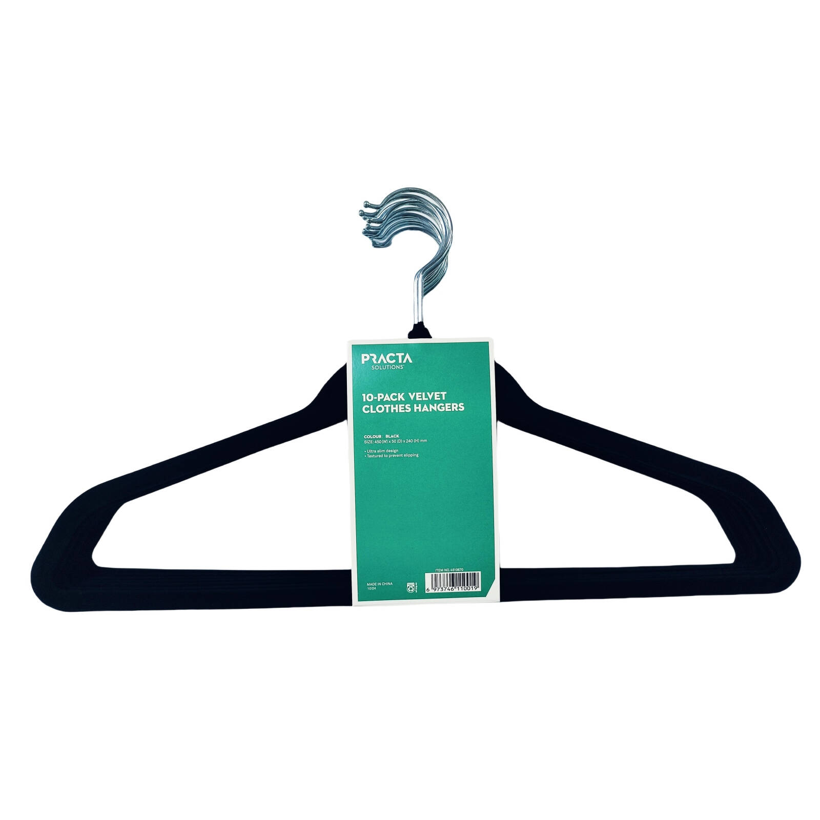 Practa Solutions Velvet Clothes Hangers - 10 Pack