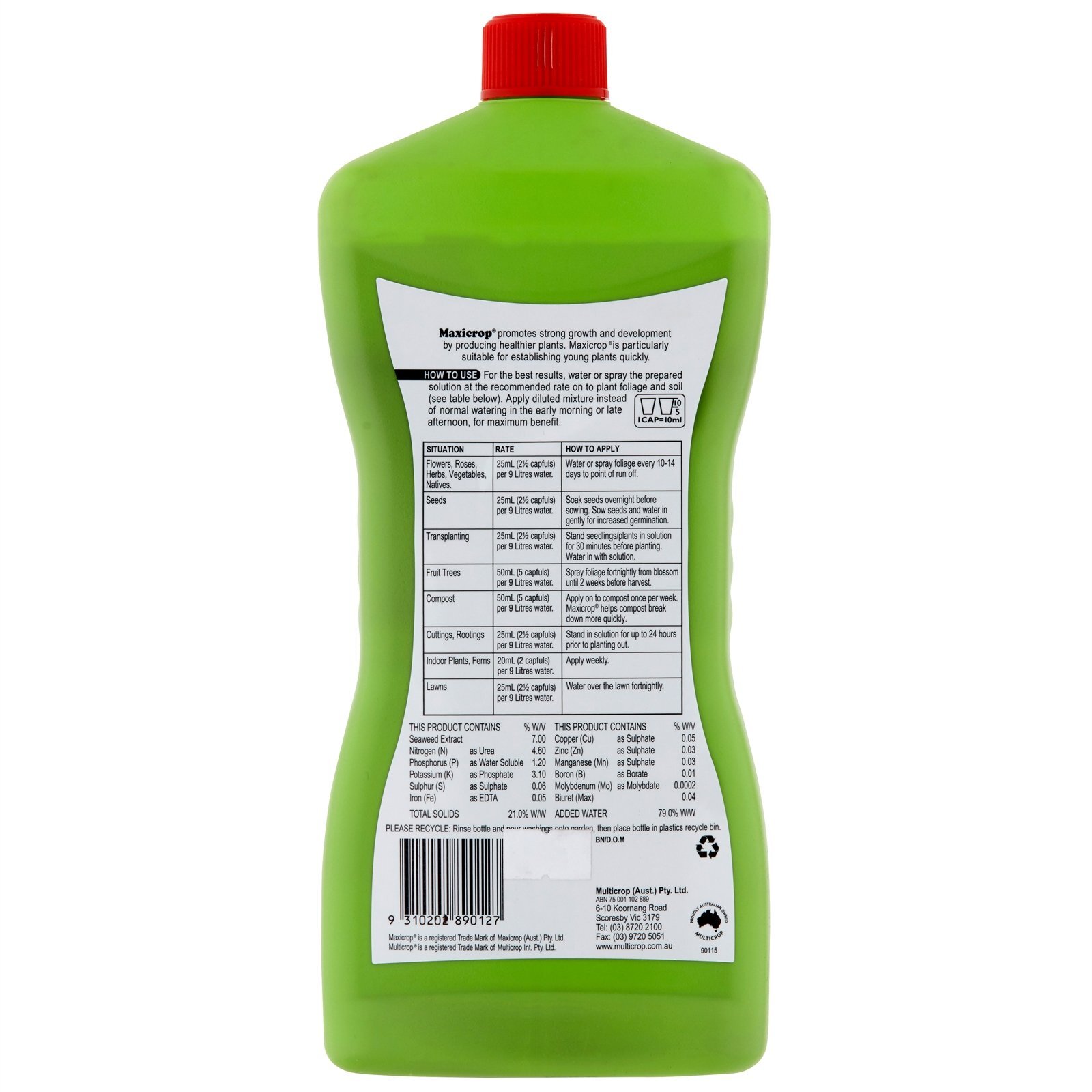 Multicrop 1L Seaweed Plant Food Concentrate Liquid Fertiliser