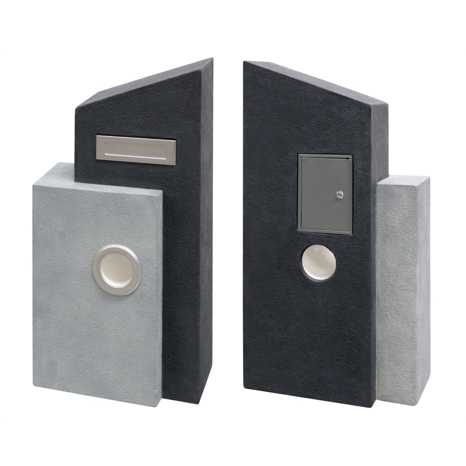 Northcote Pottery Grey And Charcoal Elite Avonlea Pillar Letterbox