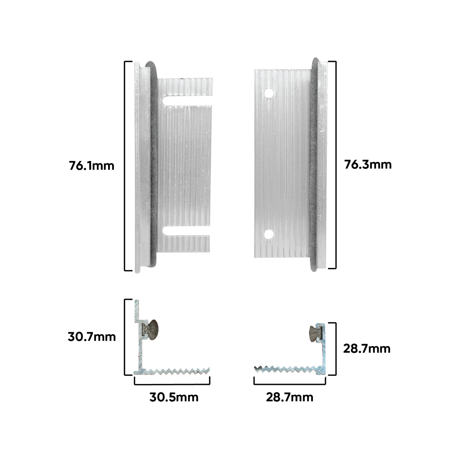 Rolltrak Aluminium Combination Floor And Wall Door Guide