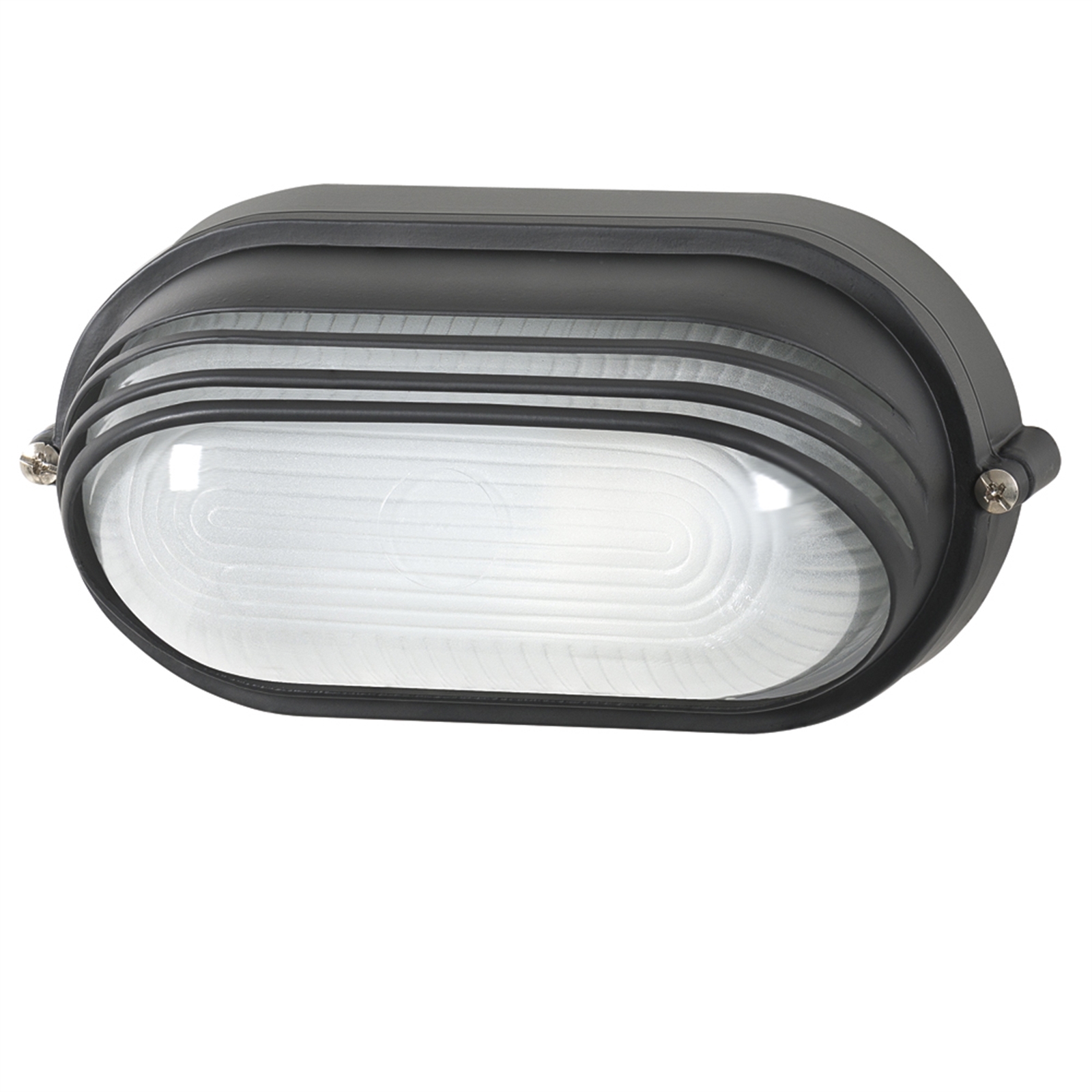 Arlec Large Black Oval Louvered Bunker Light