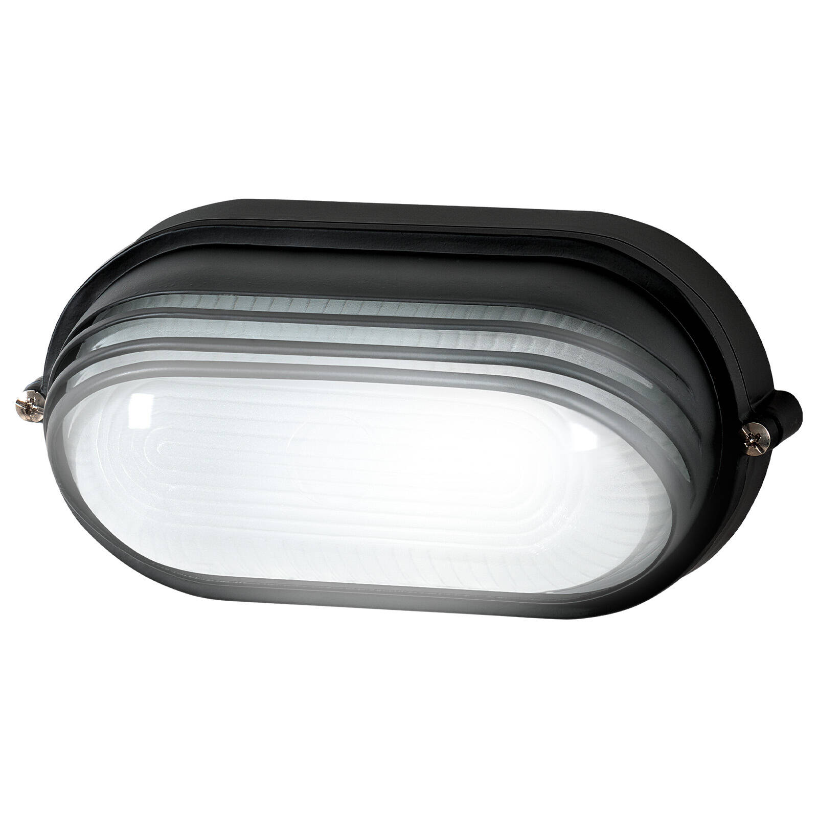 Arlec Large Black Oval Louvered Bunker Light