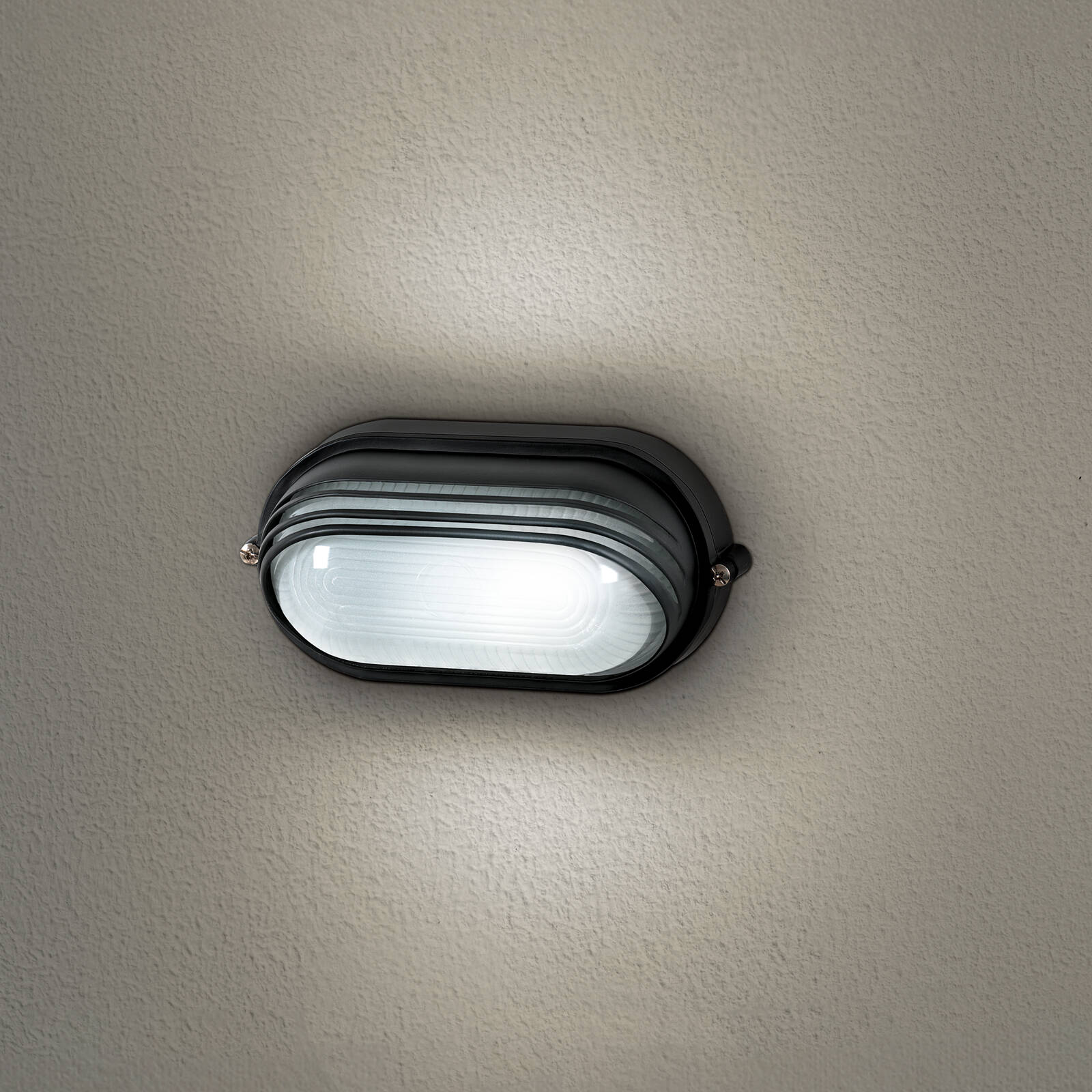 Arlec Large Black Oval Louvered Bunker Light 4 Arlec Large Black Oval Louvered Bunker Light