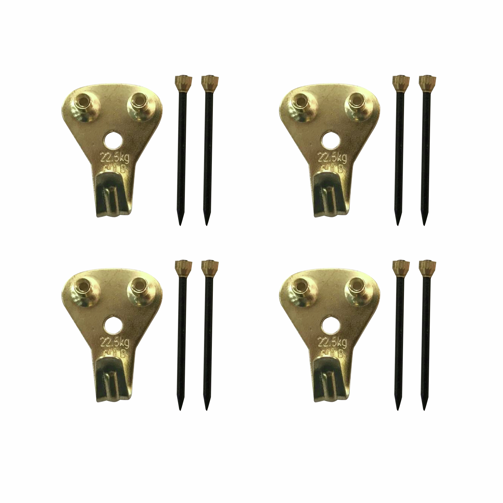 Everhang 25kg Brass Plated Heavy-Duty Picture Hanging Angle Drive - 4 Pack