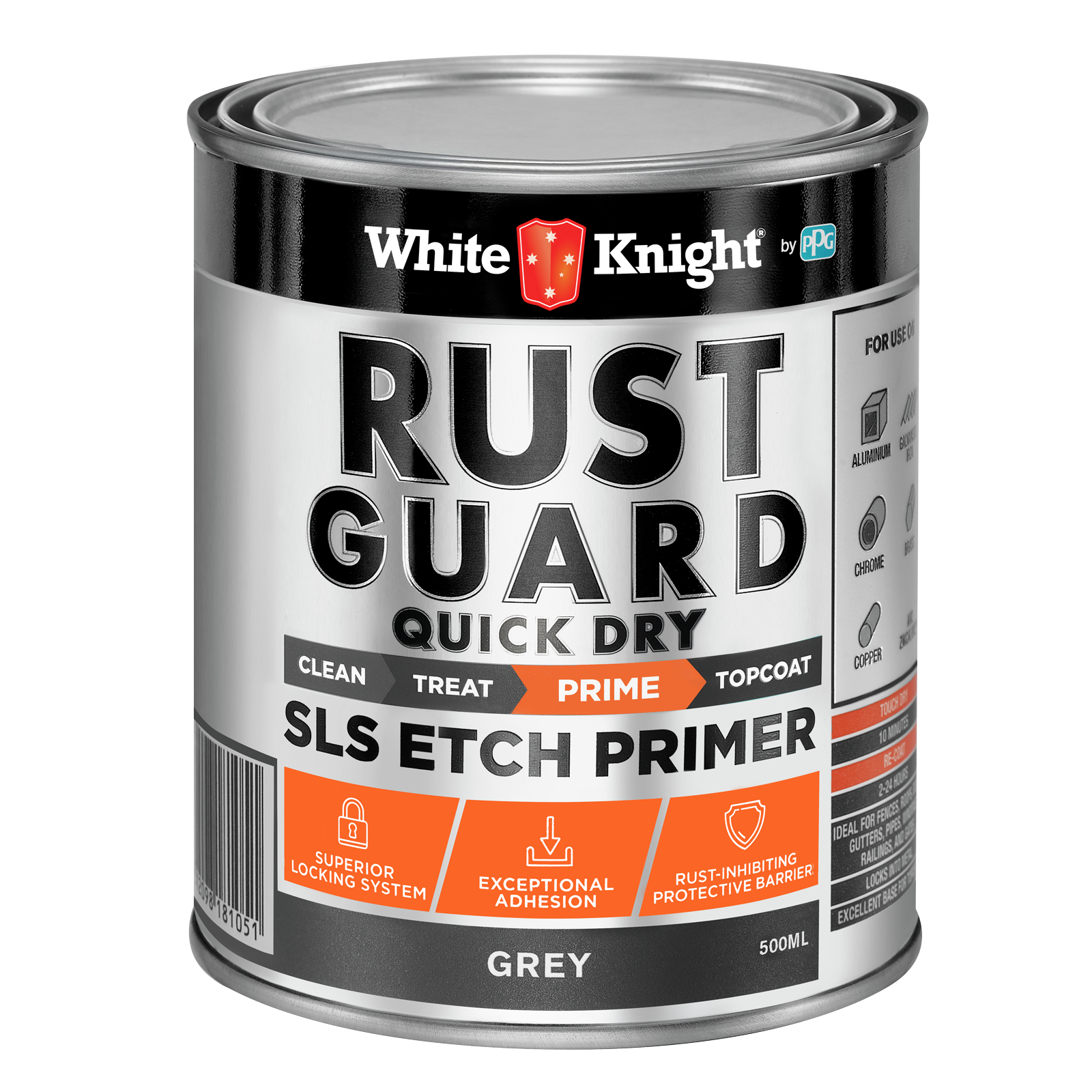 White Knight Rust Guard Quick Dry SLS Etch Primer Paint - 0.5L