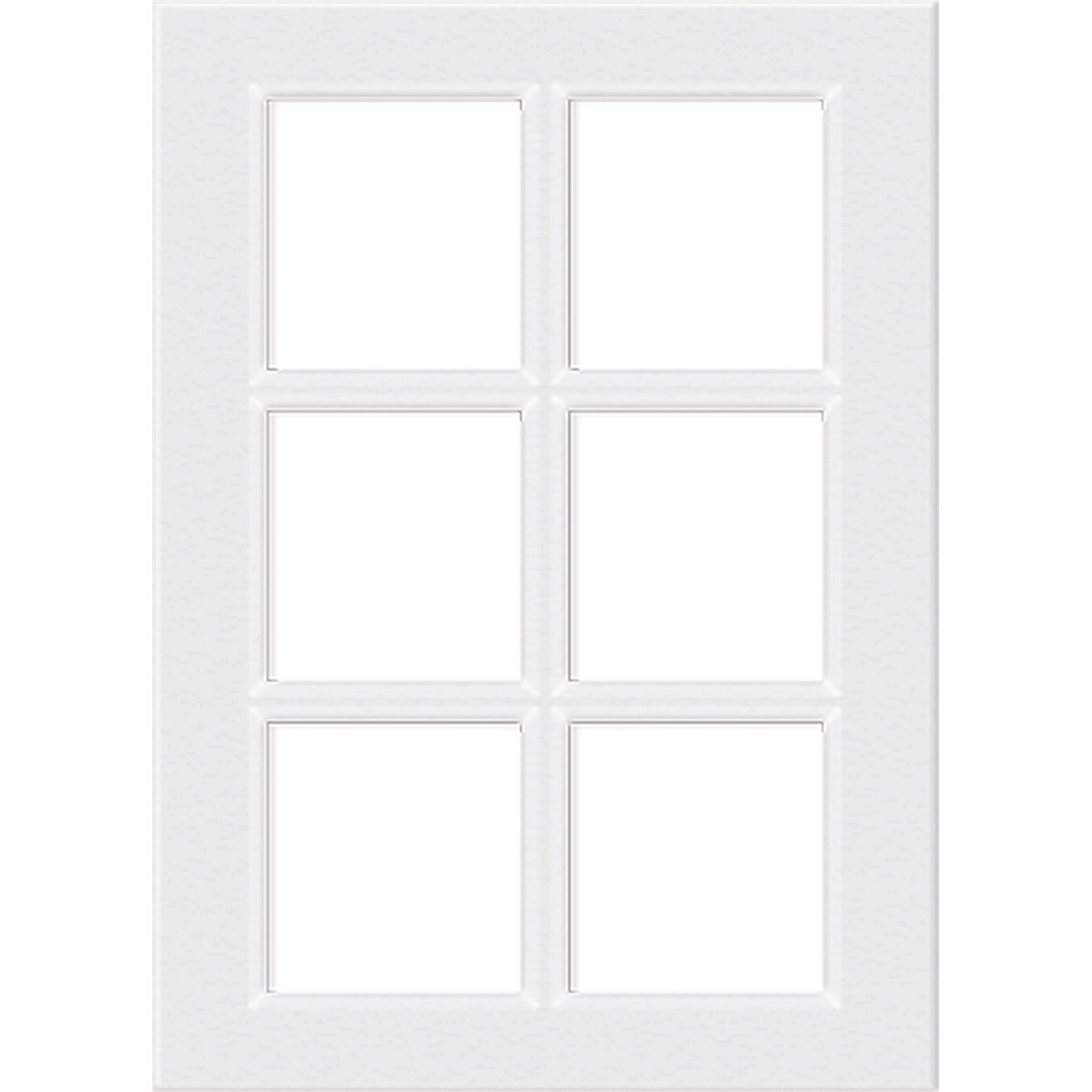 Kaboodle 450mm 6 Panel Glass Cabinet Door - Gloss White