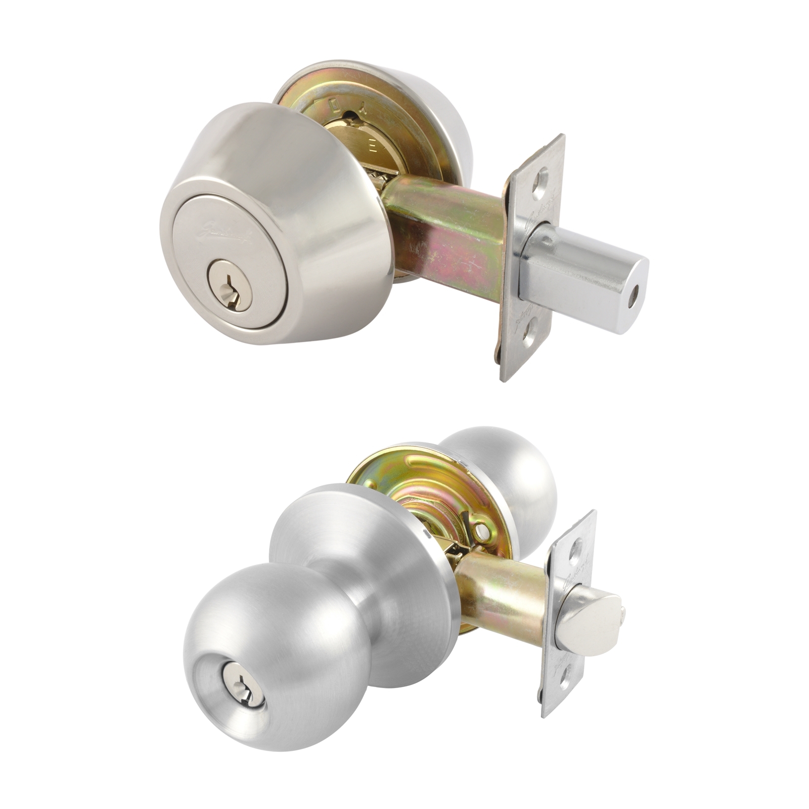 Gainsborough Stainless Steel Manning Combination Entrance Knob Set