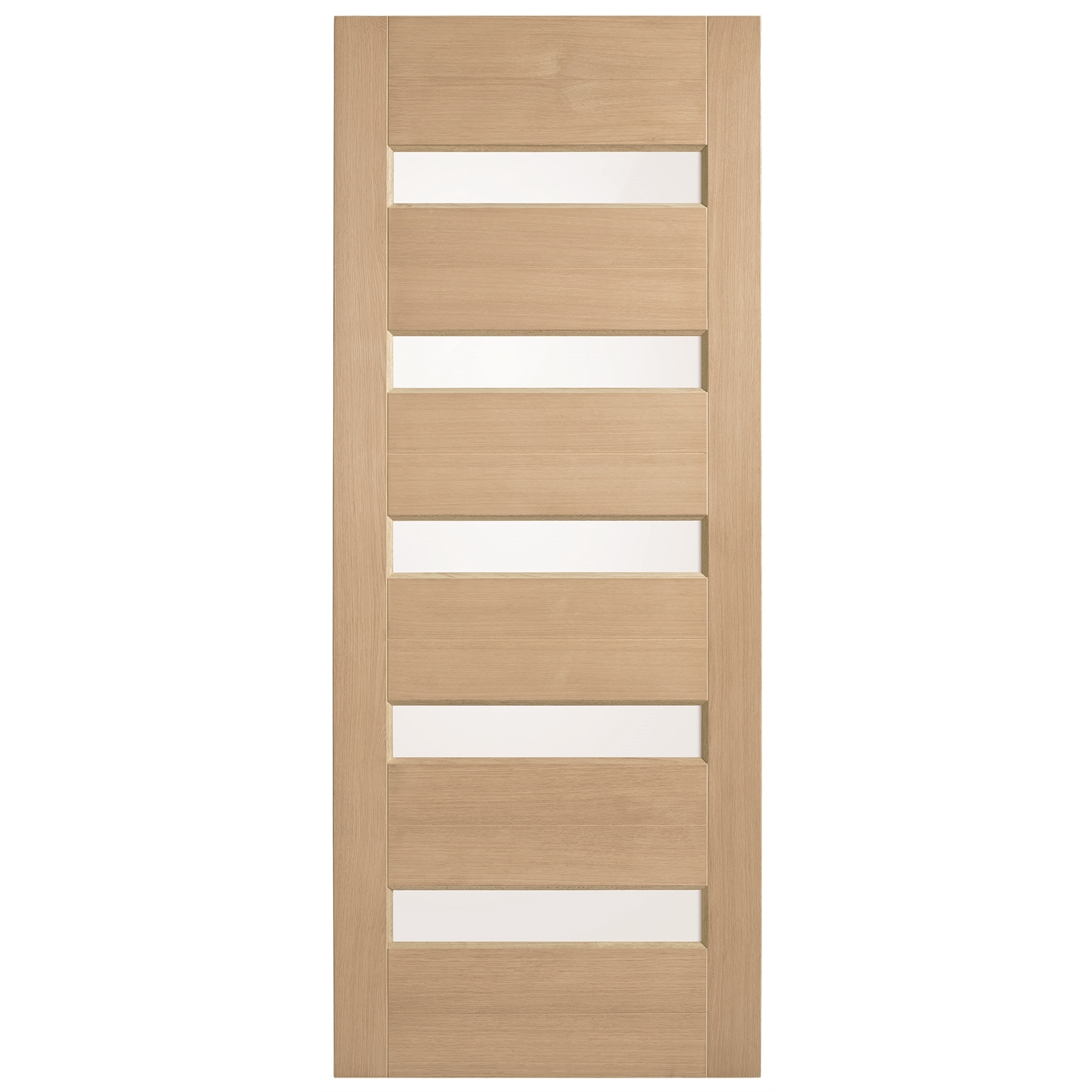 Corinthian 2340 x 820 x 40mm Entrance Door Blonde Oak Translucent Glass AWO52G