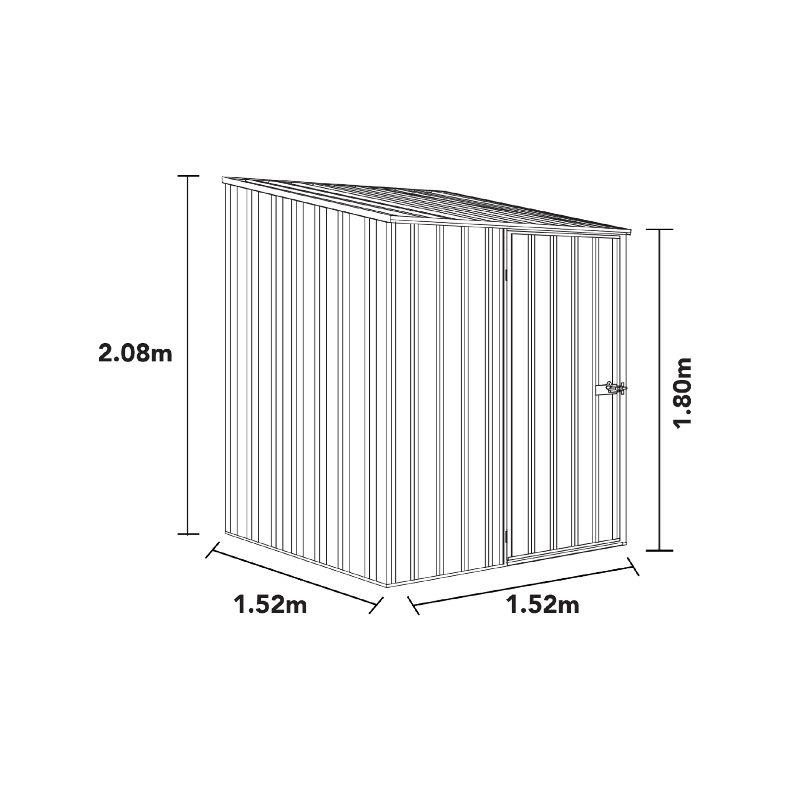 Absco Sheds 1.52 x 1.52 x 2.08m Pale Eucalypt Space Saver Single Door Garden Shed 3 Absco Sheds 1.52 x 1.52 x 2.08m Pale Eucalypt Space Saver Single Door Garden Shed